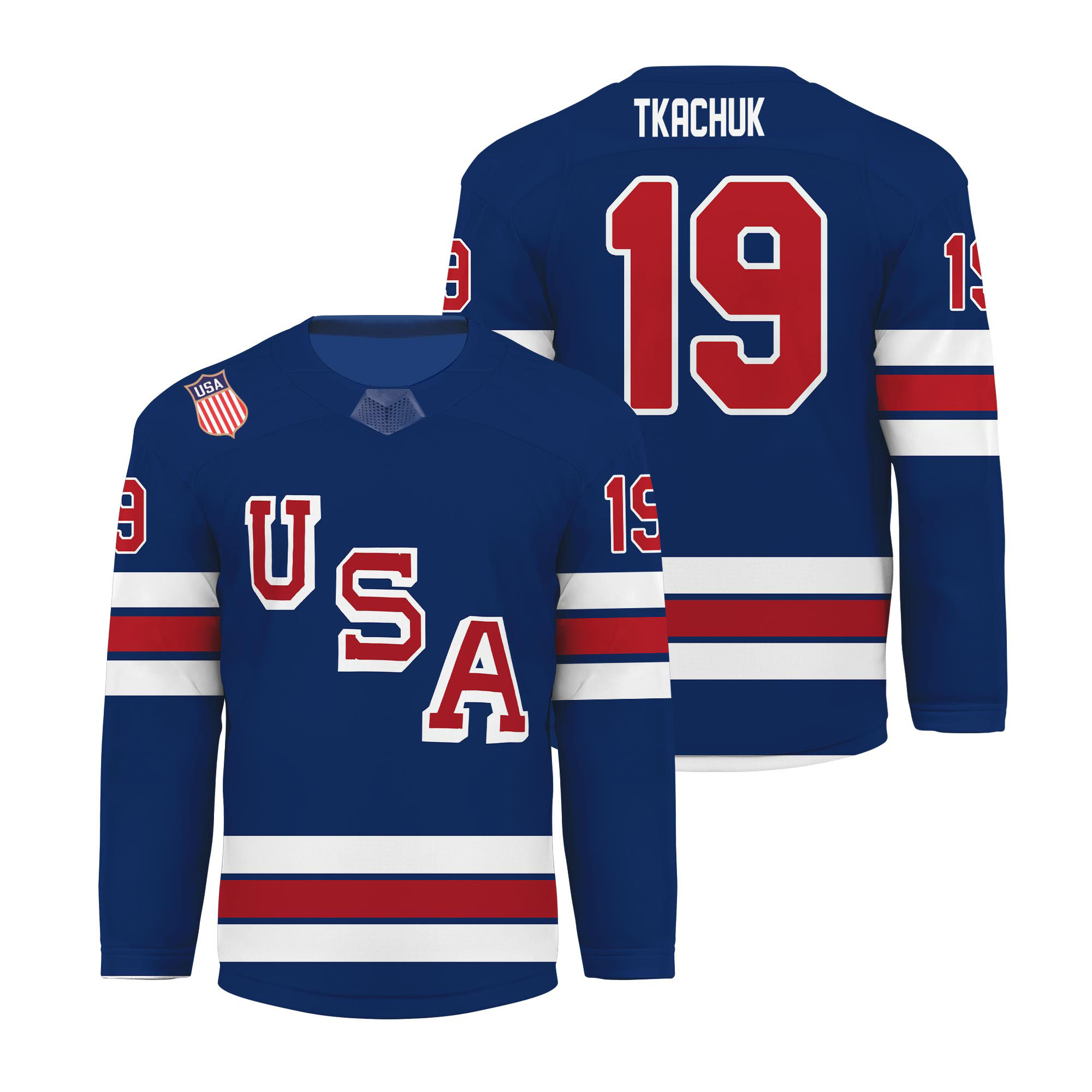 Men's #19 Tkachuk Royal 2026 Home Replica Hockey Jersey