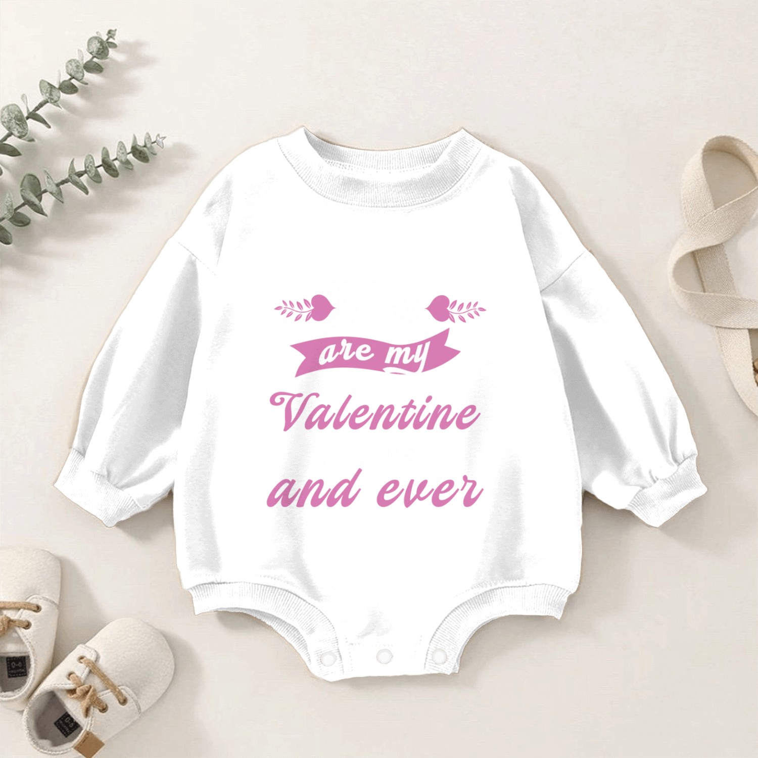 You are my valentine forever and ever Baby Romper Sweatshirts