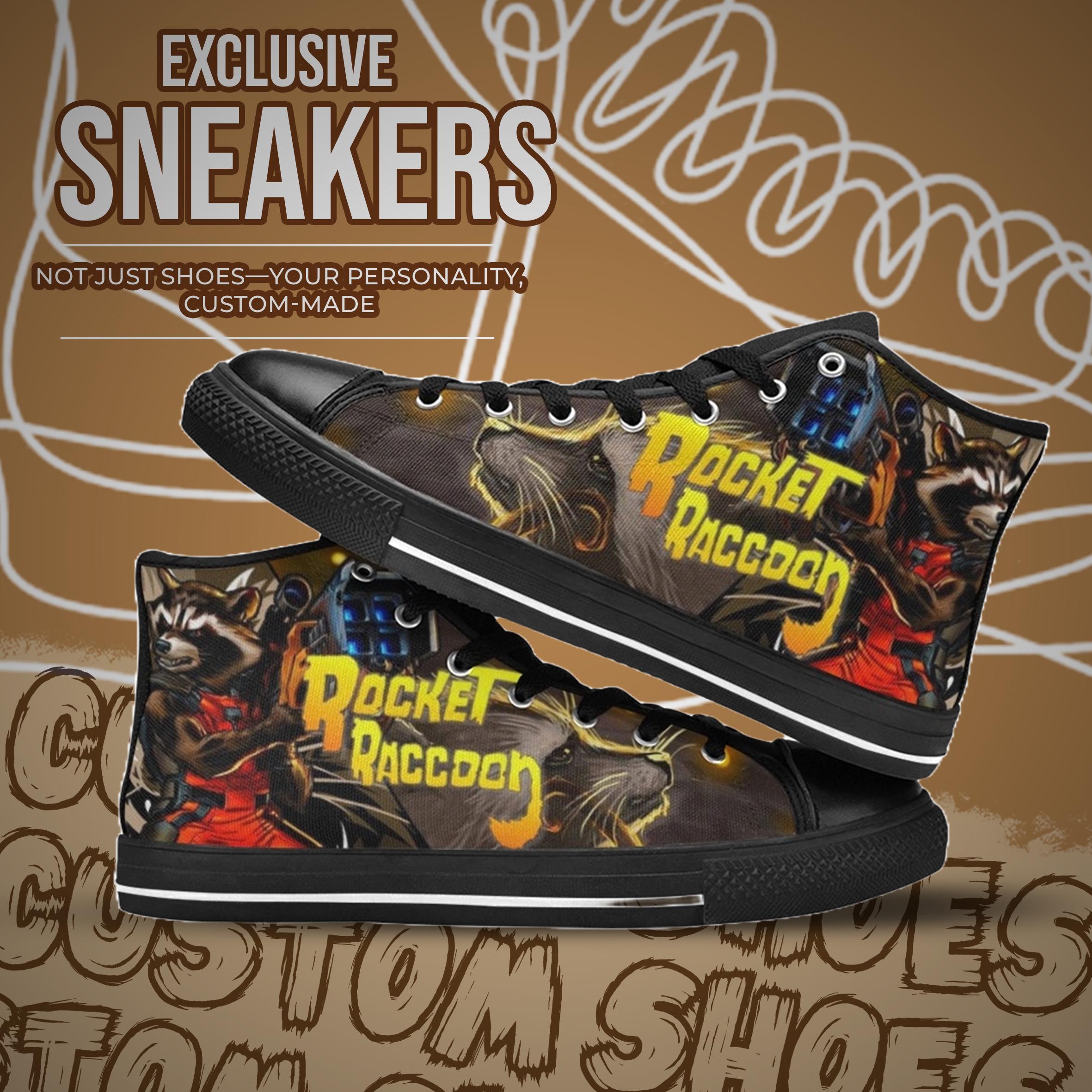 Rocket Raccoon High Top Shoes
