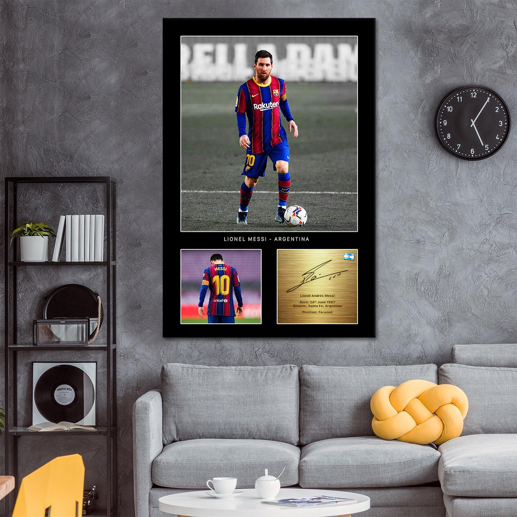 Lionel Messi Canvas Art, Barcelona Football Legend Wall Art