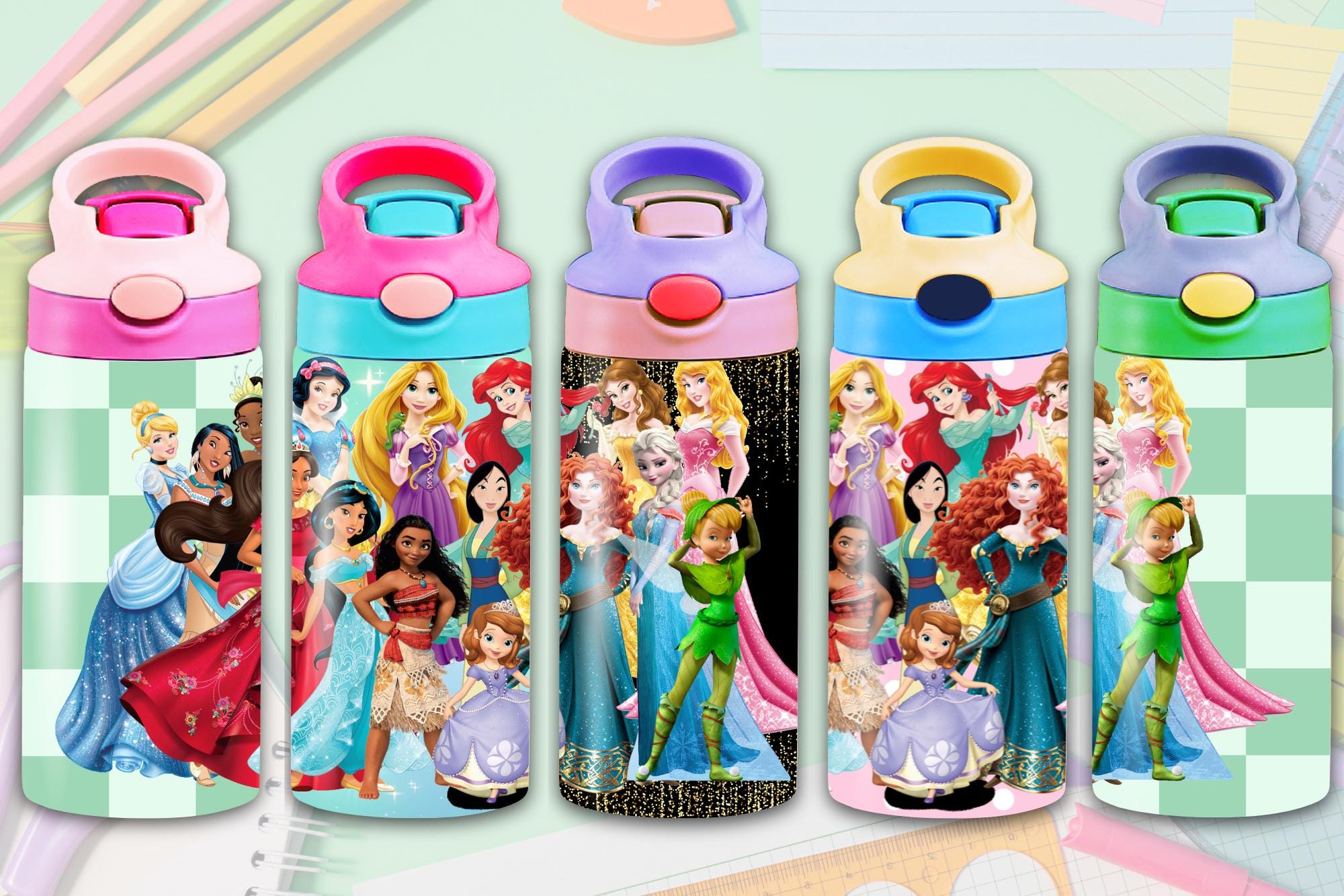 All the Princesses Together 12oz, Princess 12oz Tumbler Wrap, Magical Kingdom Tumbler Wrap