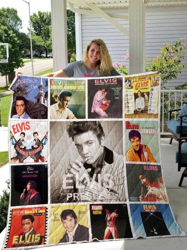 Elvis Presley Music Quilt Blanket, Elvis Presley Fleece Blanket