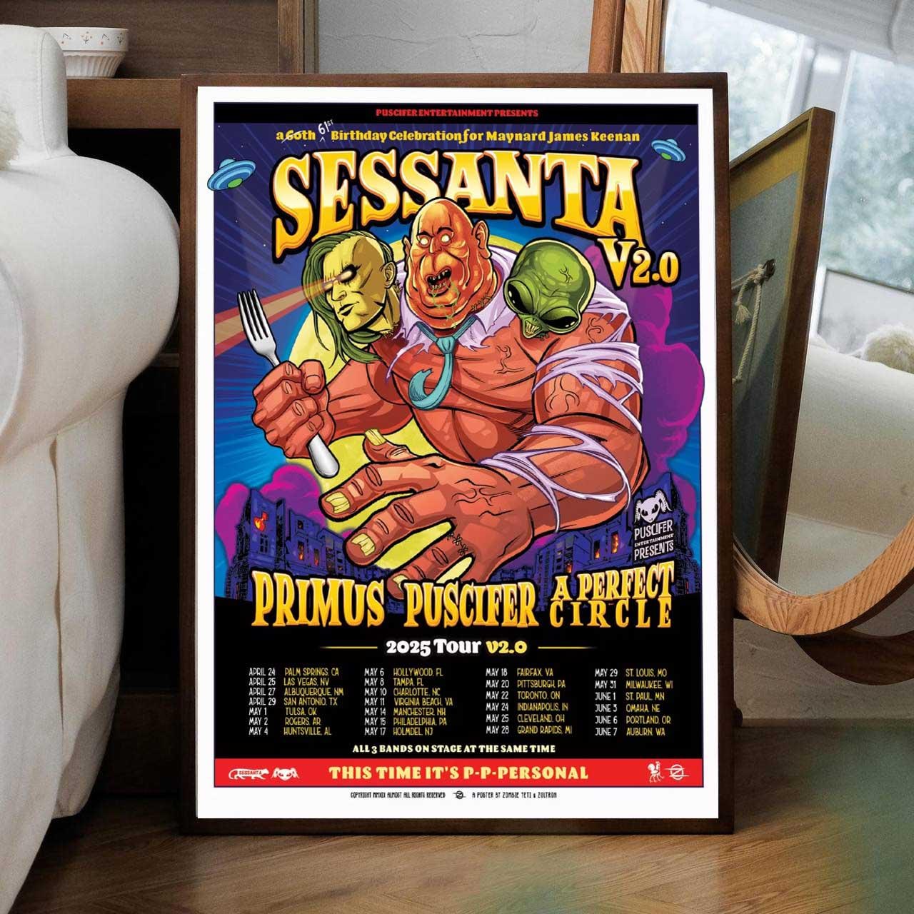 A Perfect Circle And Primus And Puscifer Sessanta V2.0 Tour 2025 poster
