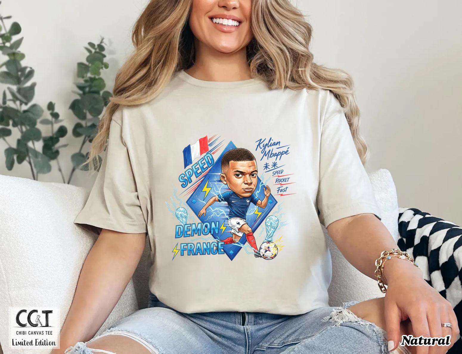 Limited Edition Kylian Mbappe T-Shirt, Chibi Soccer Design