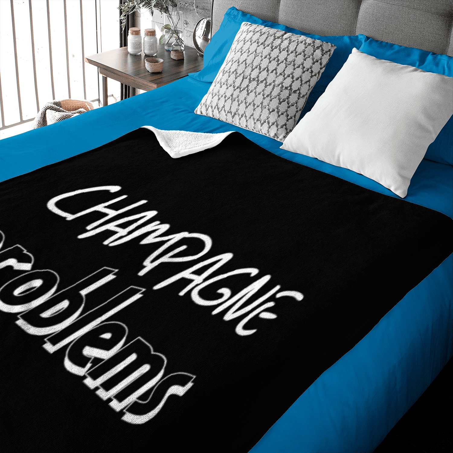Champagne Problems Baby Blankets