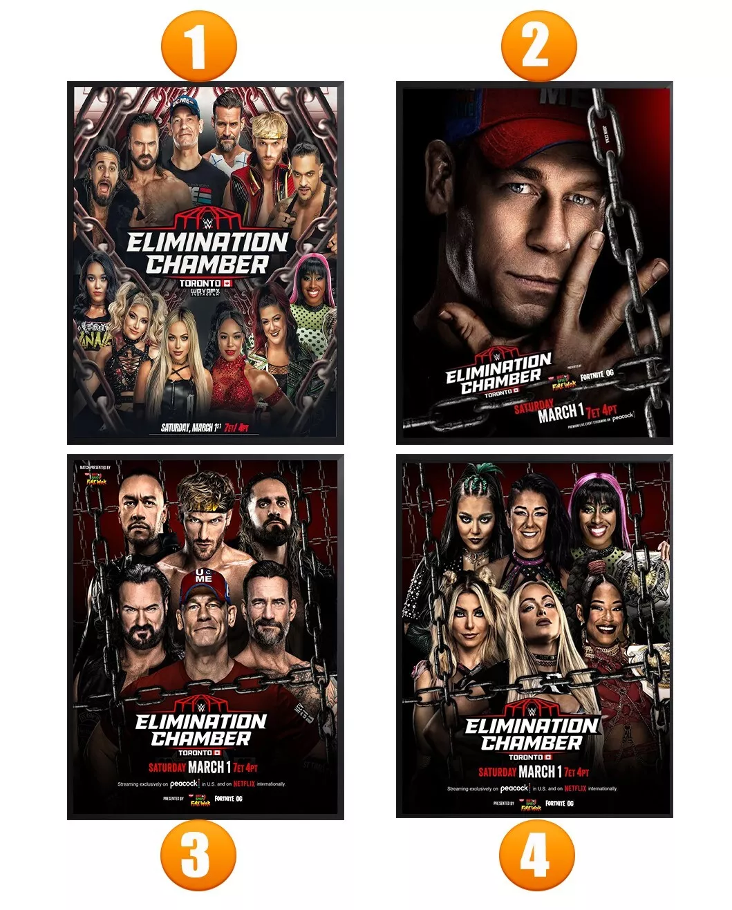 Wrestling Entertainment Elimination Chamber Toronto On Saturday March 1 2025 Poster