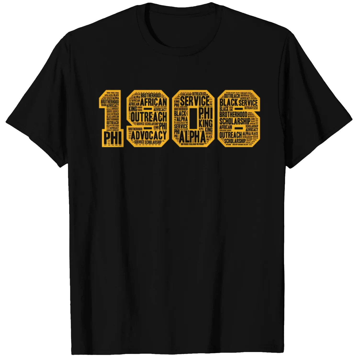 Mens Alpha African Fraternity Hand Sign 1906 Words T Shirts