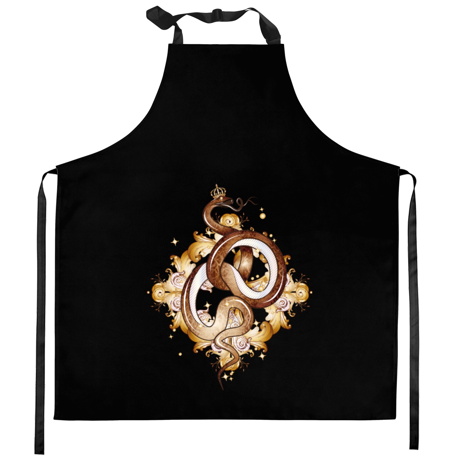 Snake with a Crown – Symbol of Grace & Power Kitchen Aprons