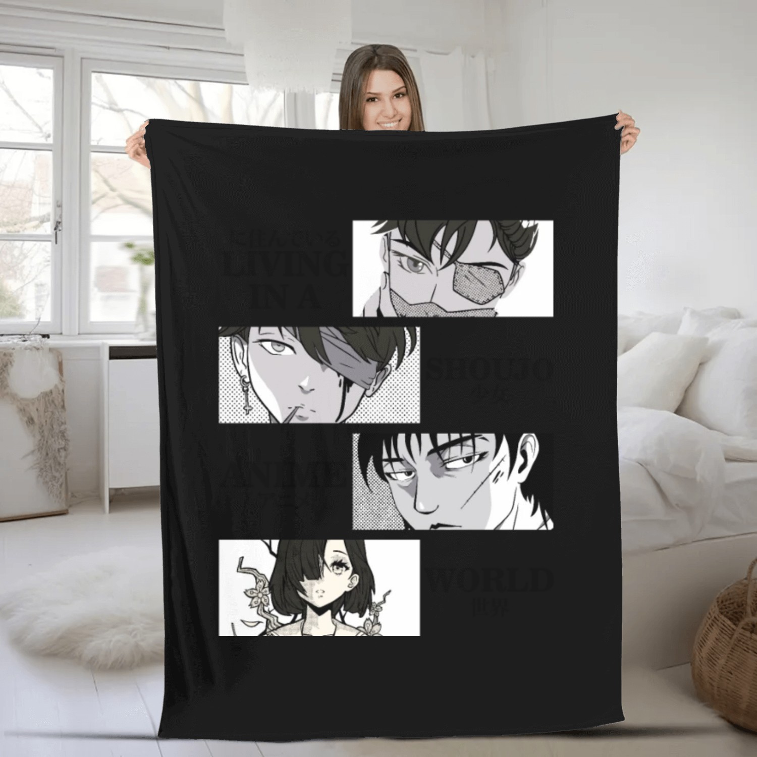 Cute Japanese Shoujo Anime Romance Manga Fleece Blankets