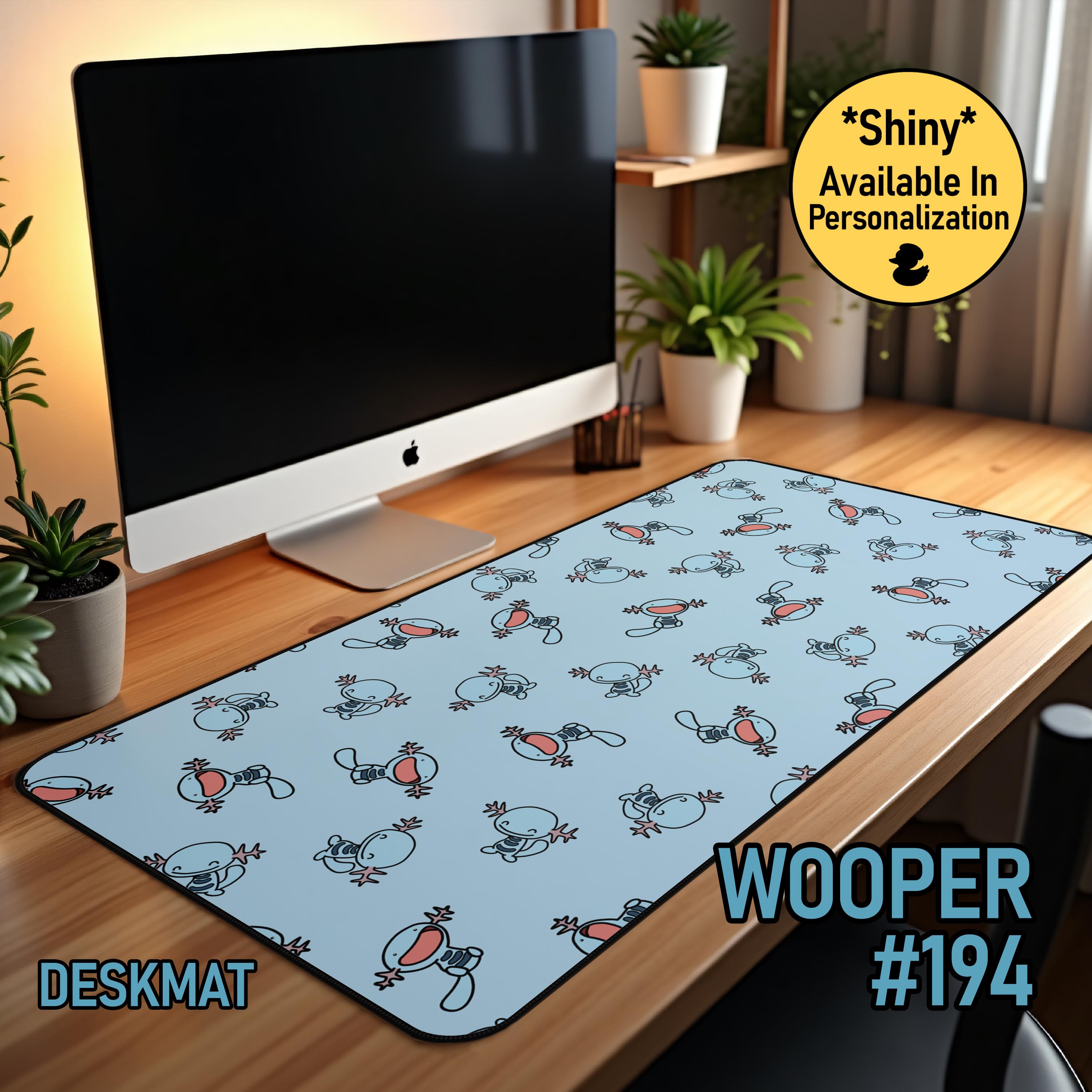 Wooper Desk Mat: Hand-Drawn Illustration, TCG Playmat