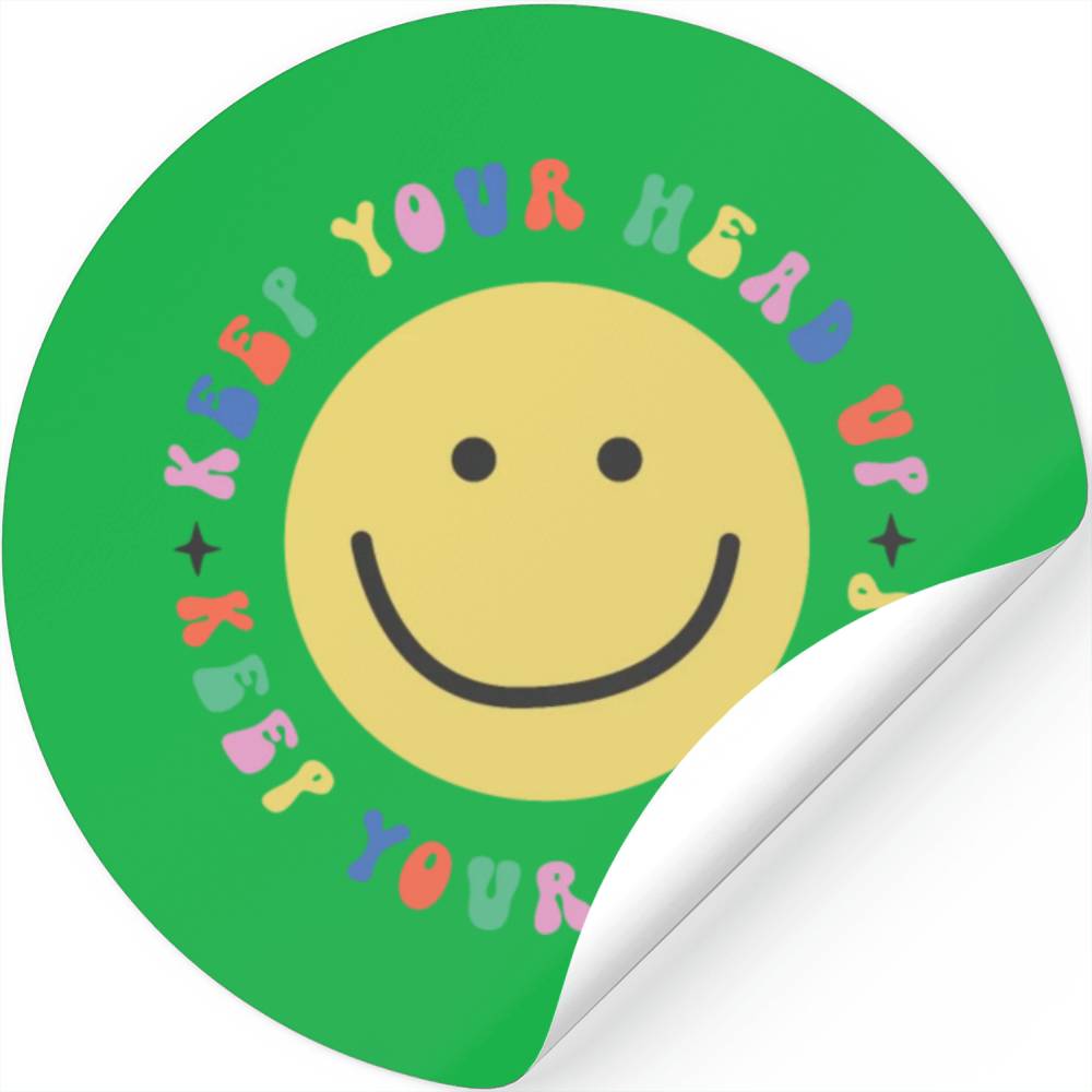 Keep your head up, Retro Groovy stickers Stickers