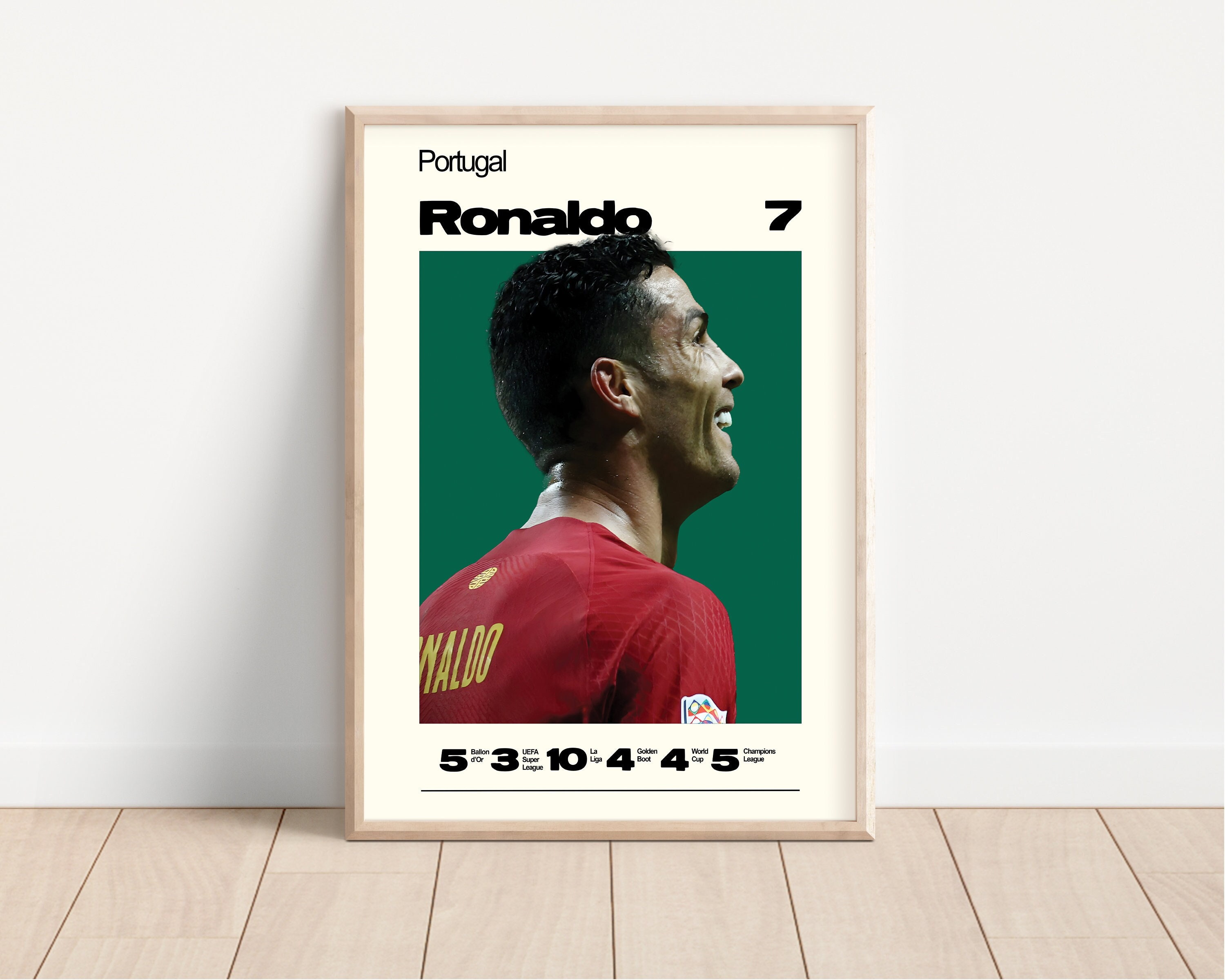 Christiano Ronaldo Poster, Portugal Football Print, Soccer Gifts, Sports Poster, Soccer Player Poster, Soccer Wall Art, Gift Sport Posters
