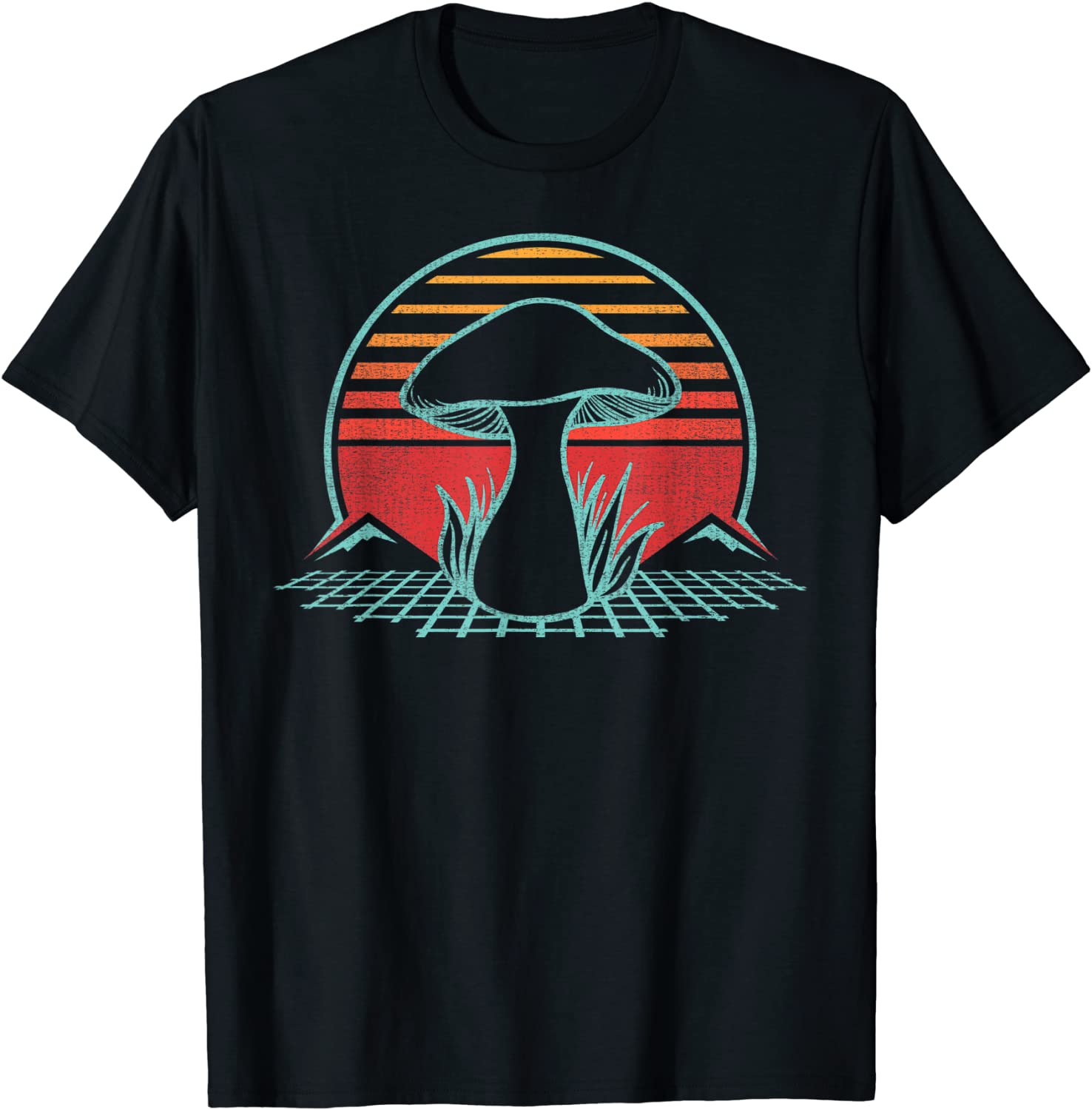Mushroom Hunter Retro 80s Style Fungi Mycology Lover Gift T-Shirt