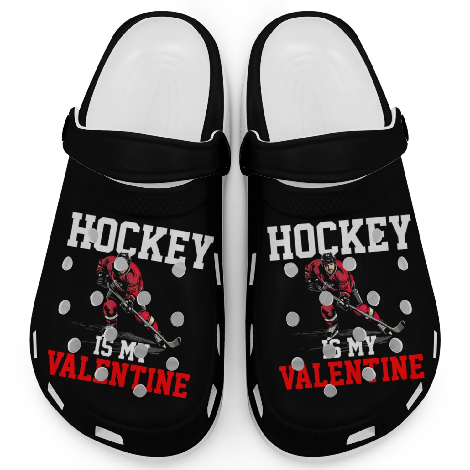 hockey is my valentine Clogs