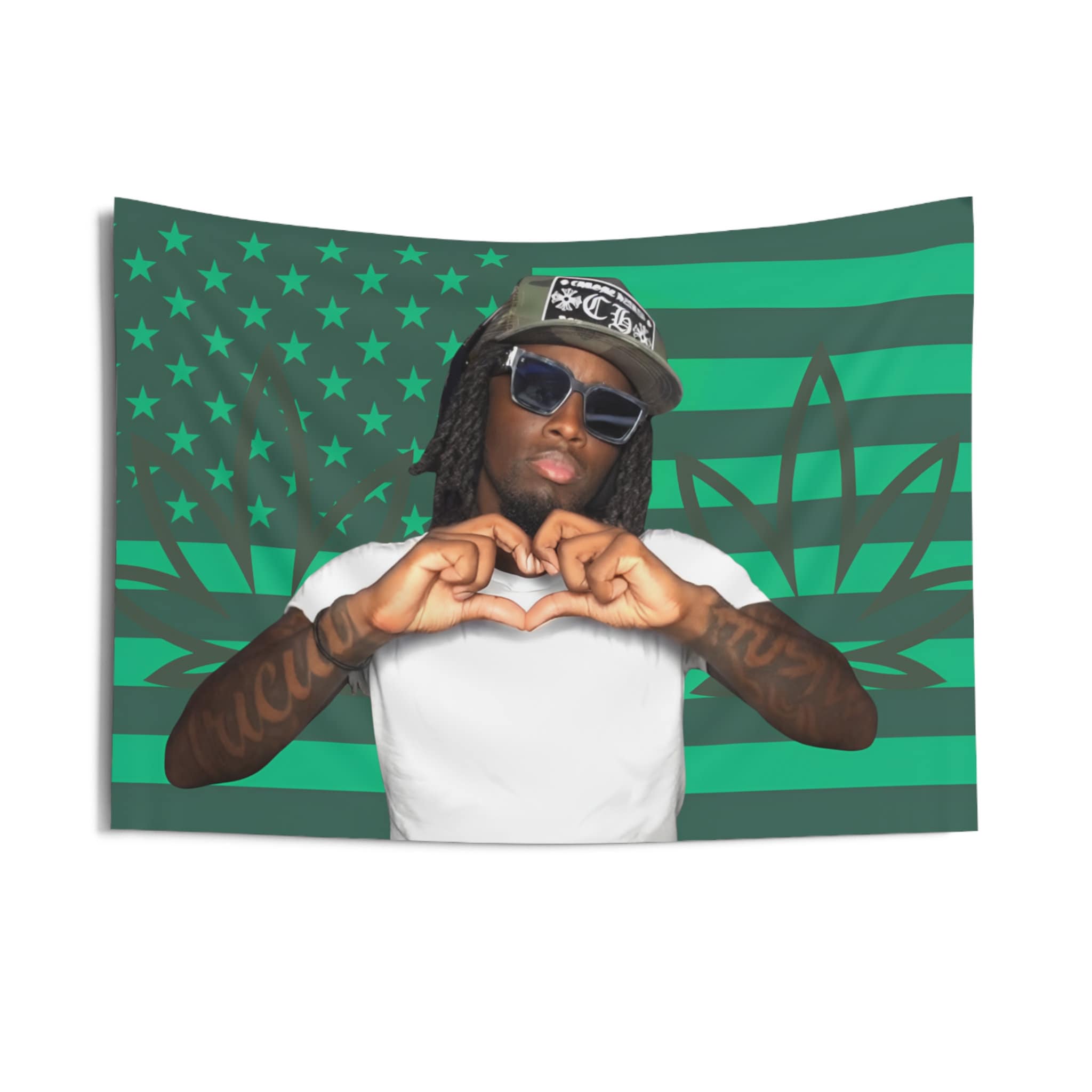 Kai Cenat American Flag Wall Tapestry/ twitch stream/ Wall decor/meme/funny tapestry