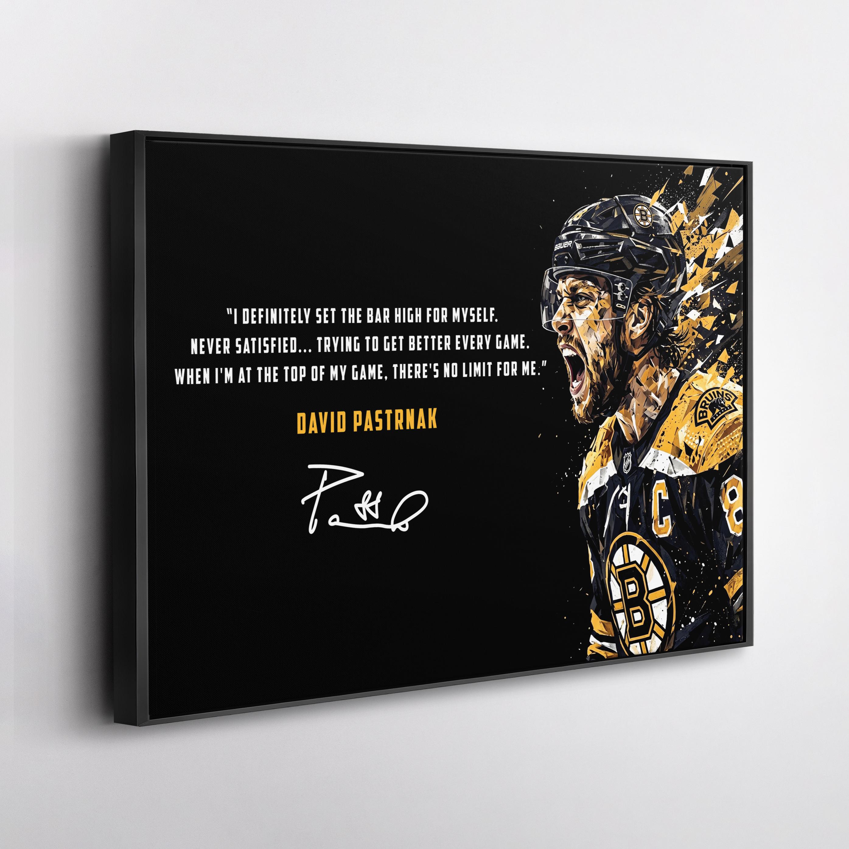 David Pastrnak Canvas Wall Art, Boston Bruins Hockey Decor, Motivational Quote Print, Sports Poster Style, Fan Gift