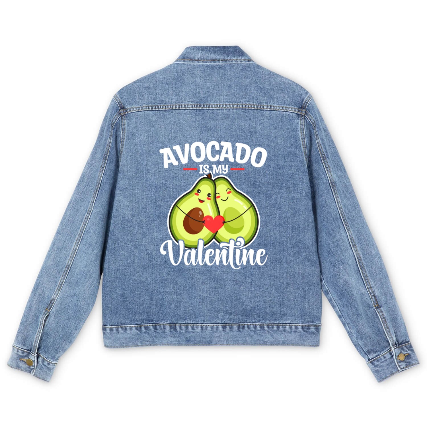 Avocado Is My Valentine Men's Denim Jackets