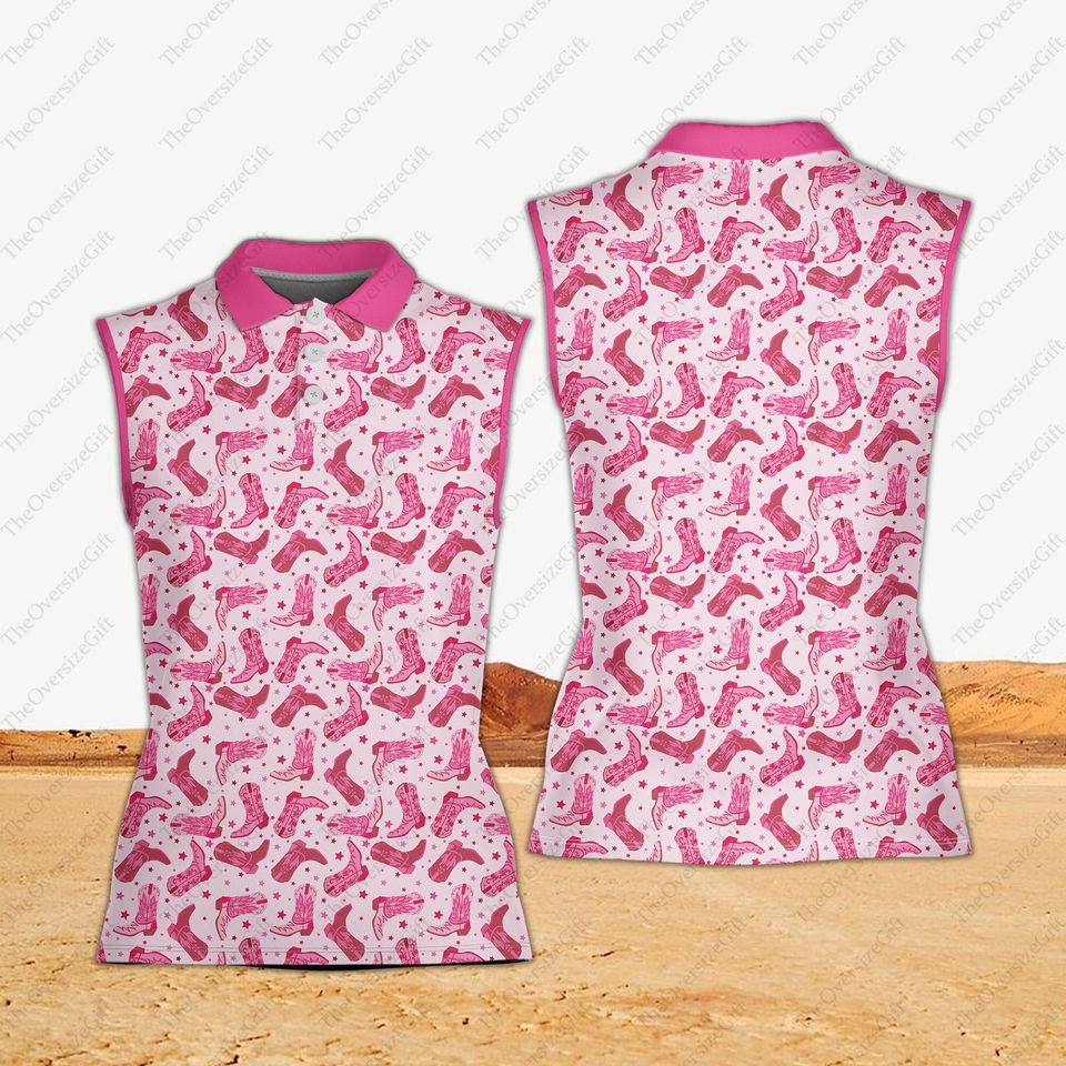 Western Golf Polo Shirt, Tee Haw, Let's Go Girls Golfer Women Sleeveless Polo, Western Cowboy, Cowgirl Boots Golf Team, Yee Haw Golf Lover