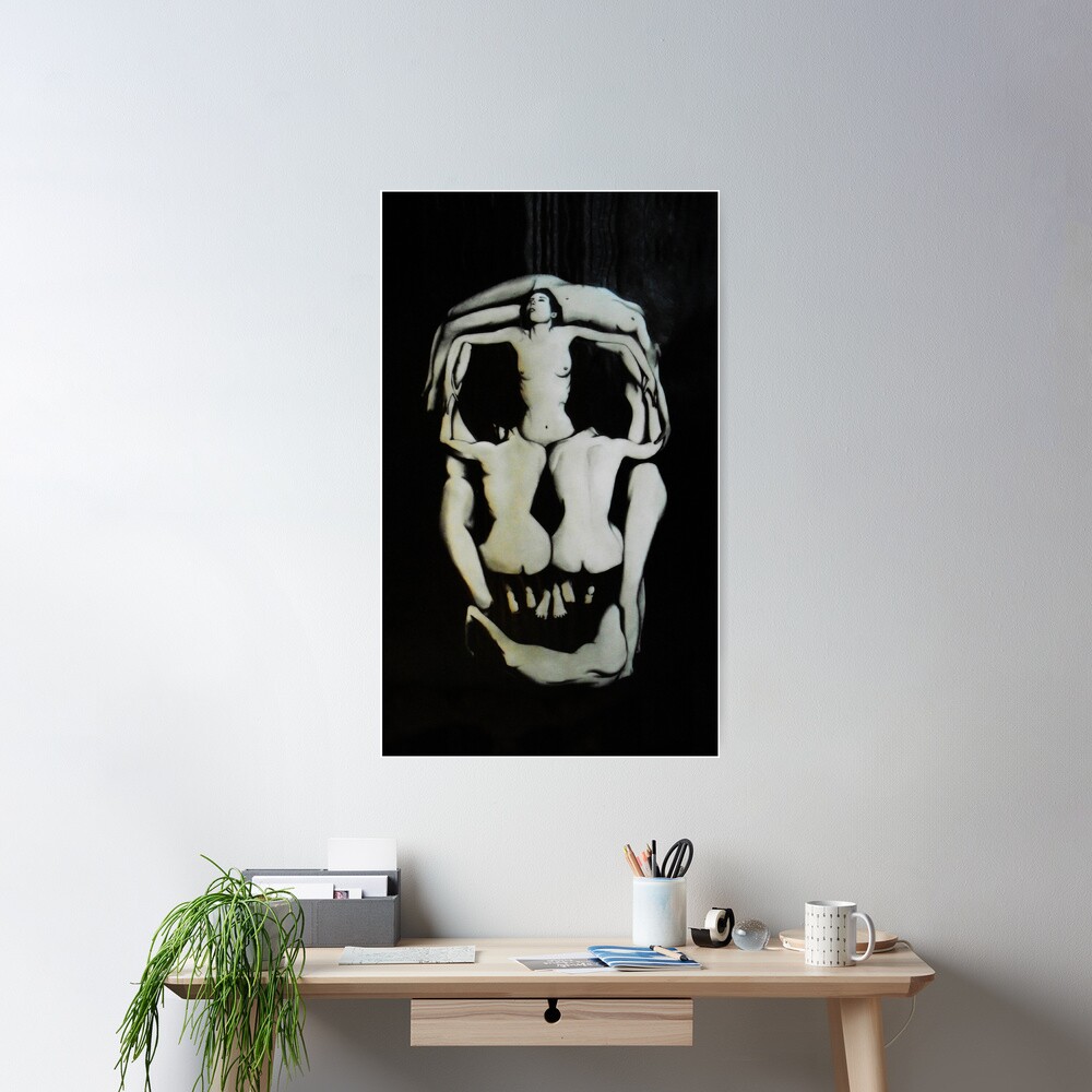 Salvador Dali Skull Darkened Poster
