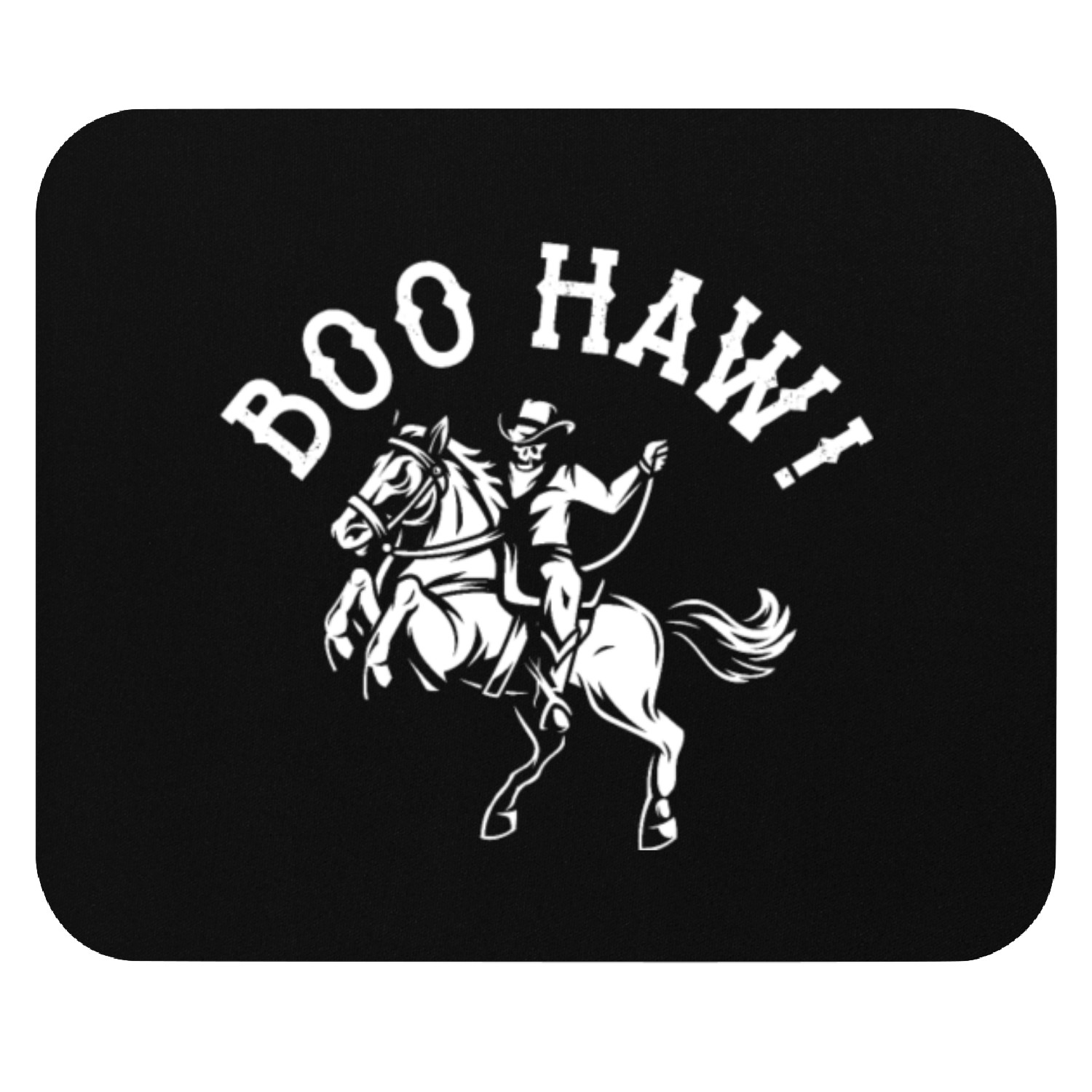 Cowboy Halloween Boo Haw Western Skeleton Rider Mouse Pads