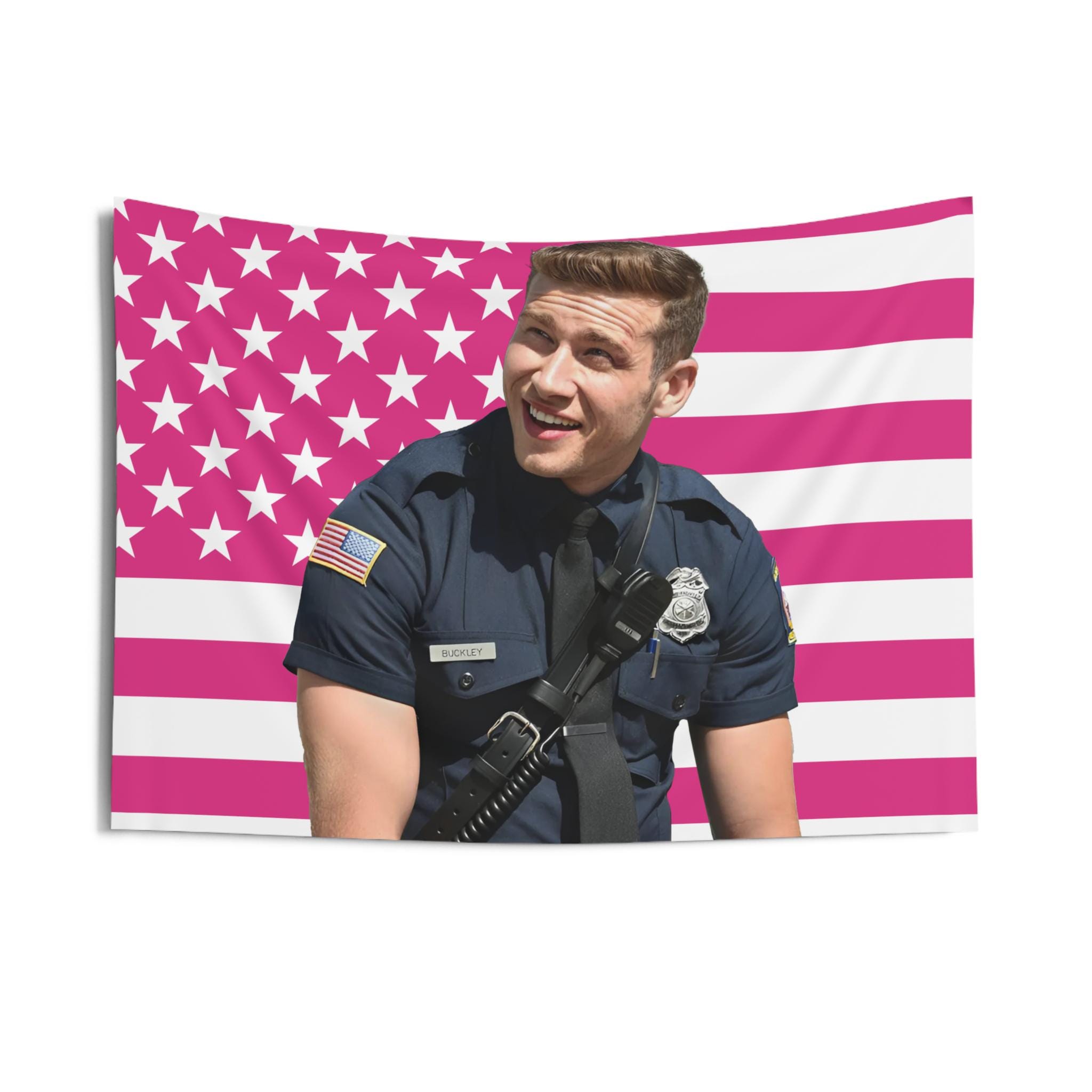Evan Buckley Indoor Wall Tapestries, Evan Buckley Pink Flag