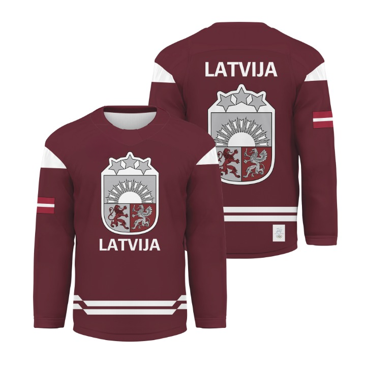 Personalized Latvijas Hokeja Federacija 2026 Winter Olympics Red Hockey Shirt
