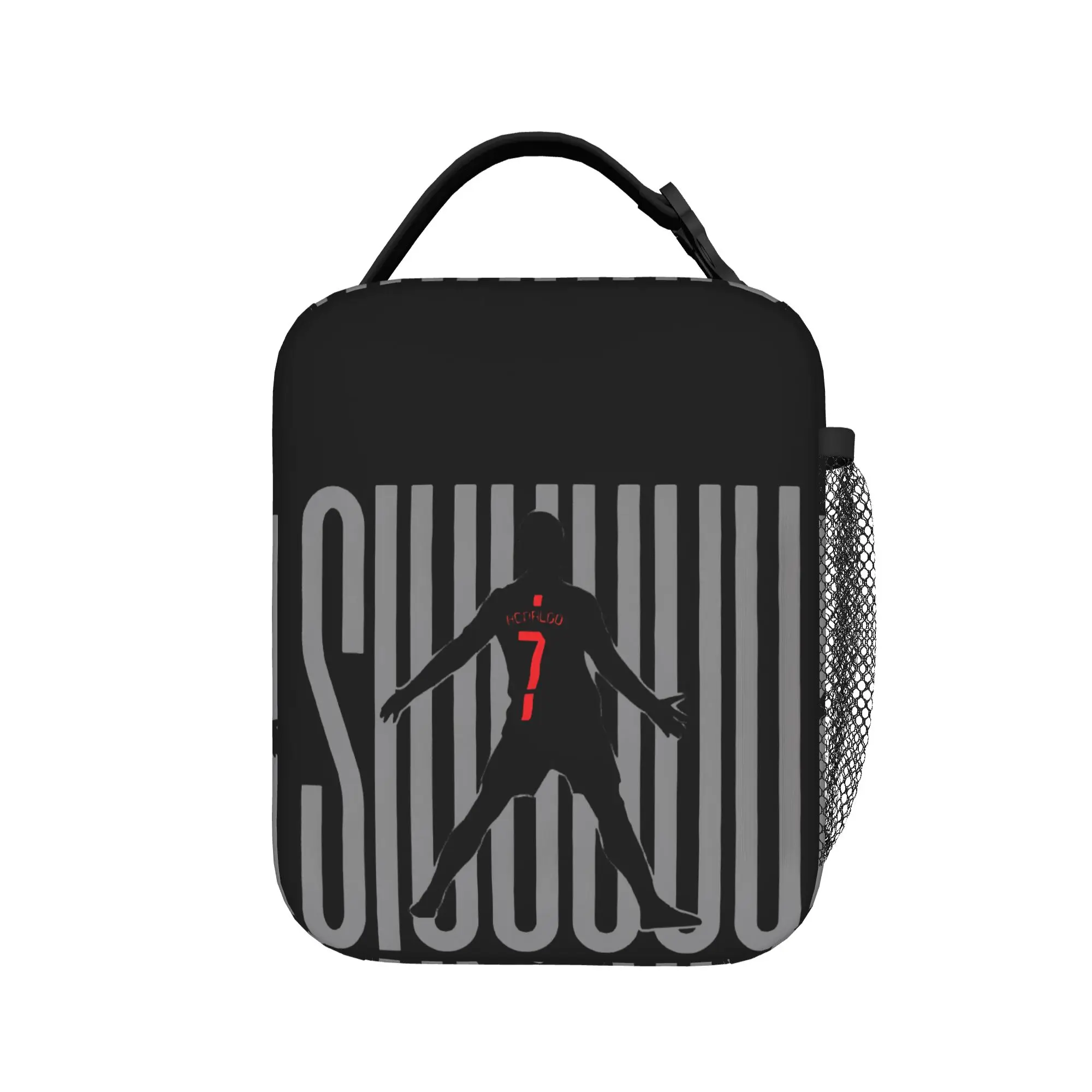 Siuuuuuu Ronaldos Cr7 Football Insulated Lunch Bags Leakproof Meal Container Thermal Bag Tote Lunch Box College Food Storage Bag