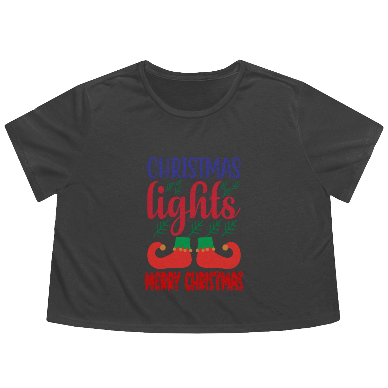 Merry Christmas Flowy Cropped Tees
