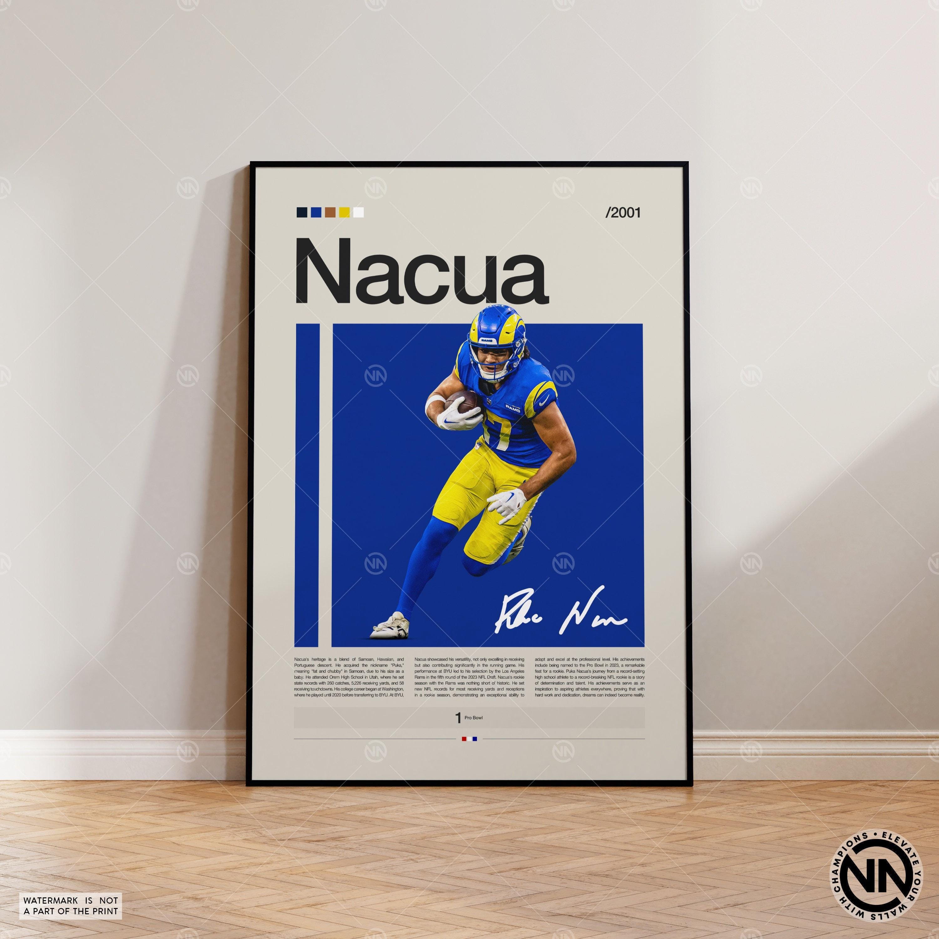 Puka Nacua Poster, Los Angeles Rams Print, football Poster, Sports Poster, football Fans, Football Poster, football Wall Art, Sports Bedroom Posters