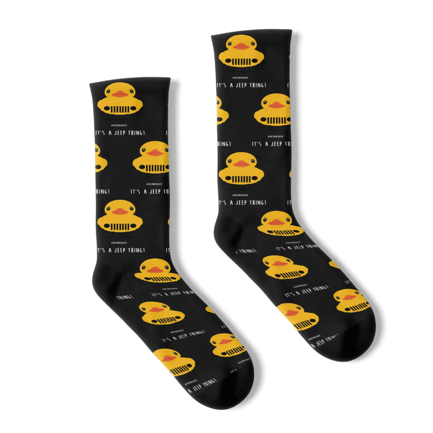Cute Jeep Rubber duck on Offroad wheels duckduck Socks