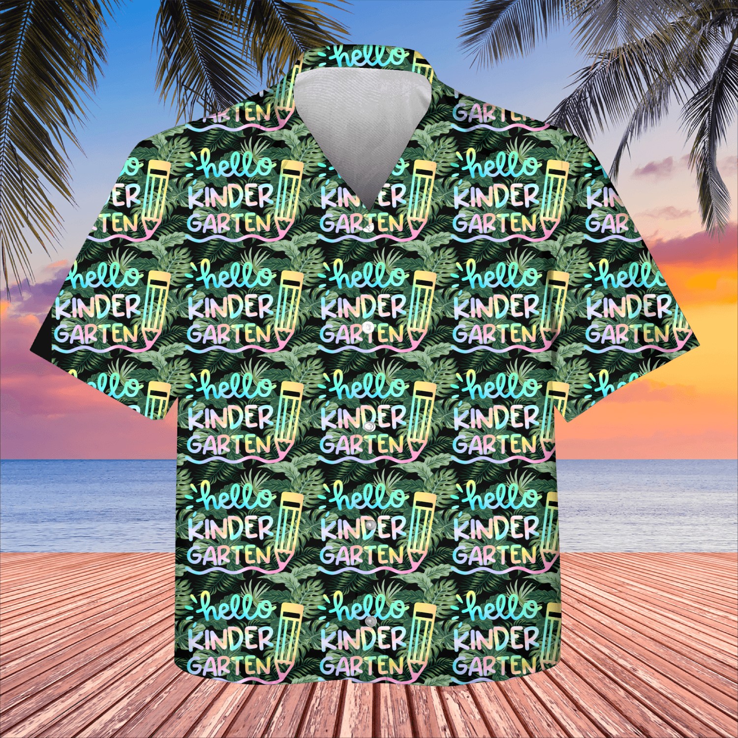 Hello Kindergarten Tie Dye Teachers Back to Kids Hawaiians