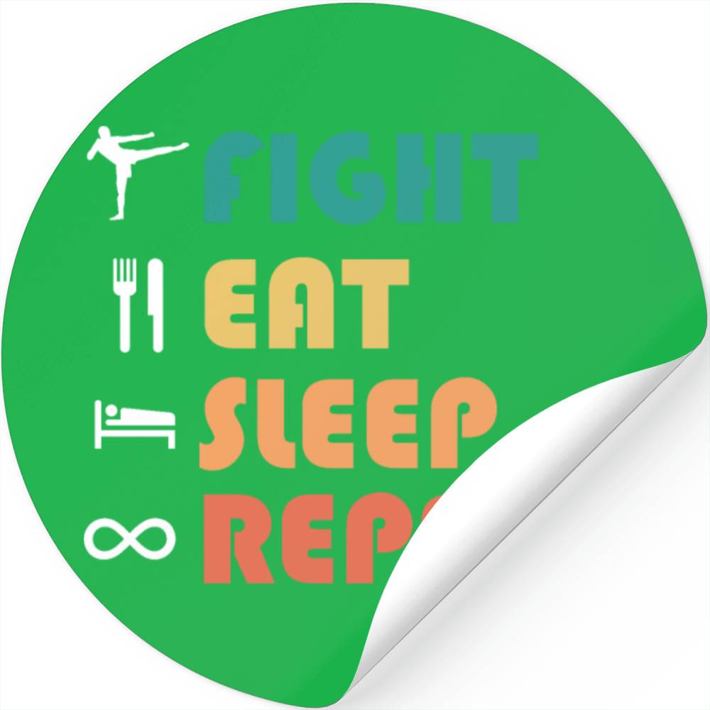 Fight, eat, sleep, repeat, boxing Stickers