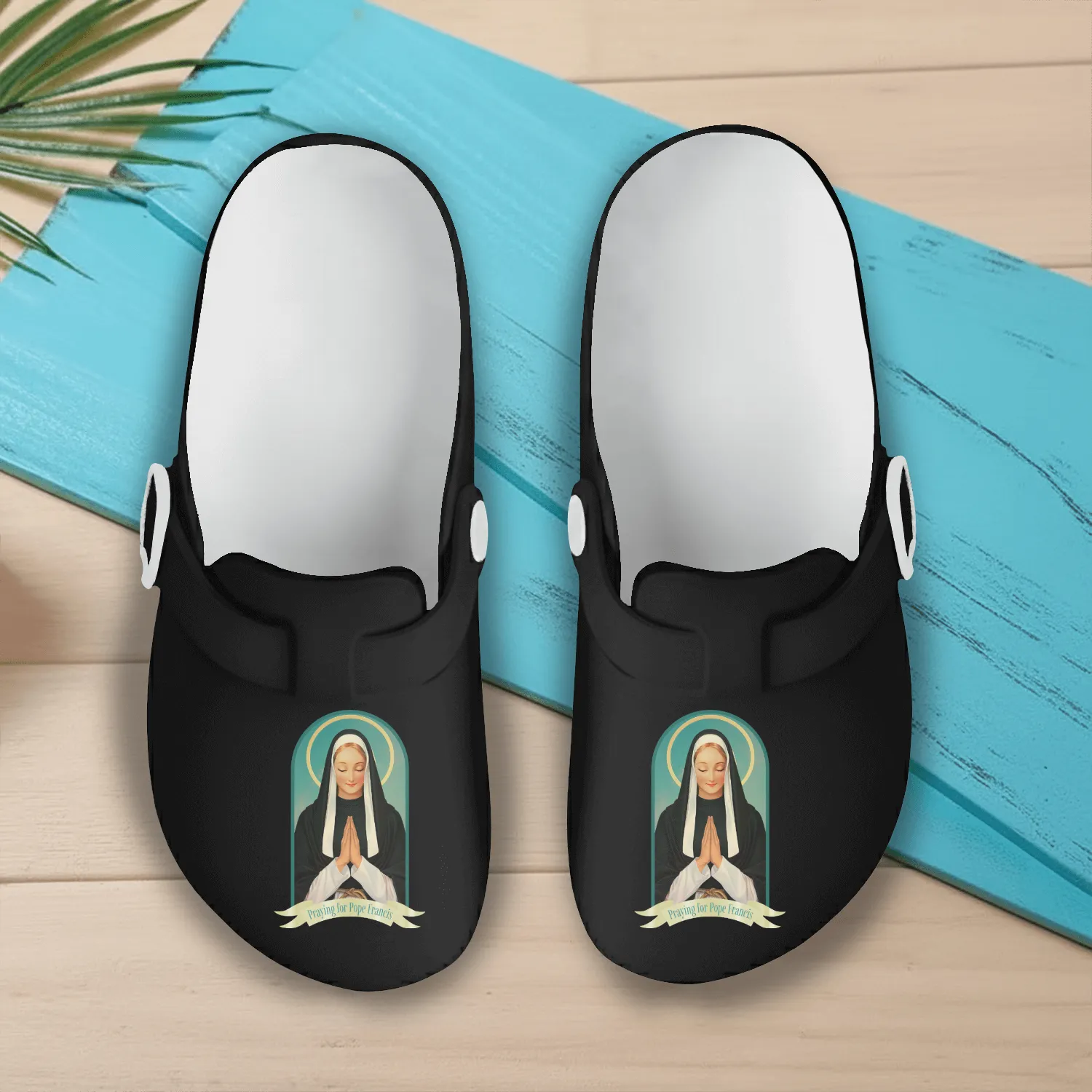 Praying for Pope Fransis Slip On Clogs