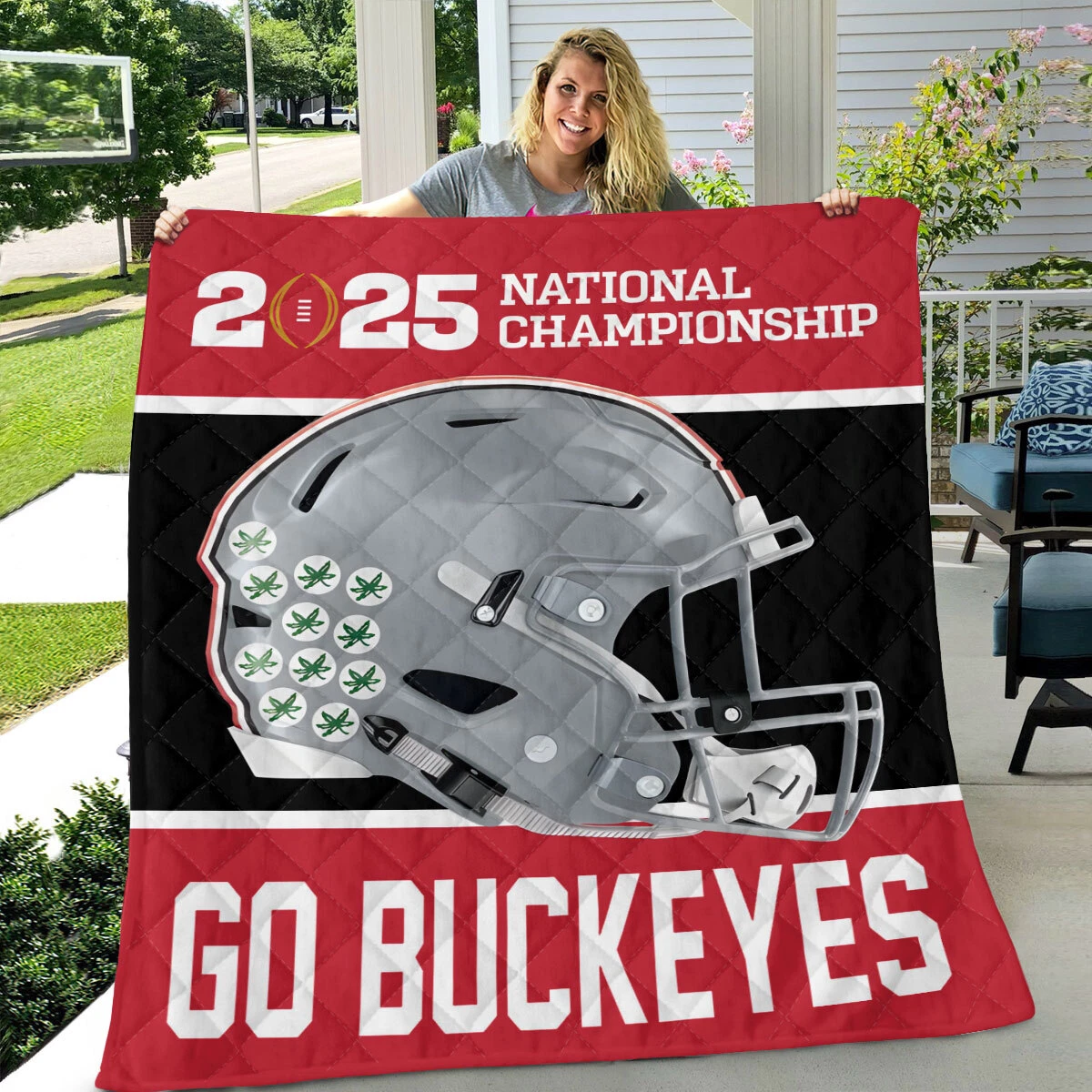 Ohio State Buckeyes Football Quilt Blanket