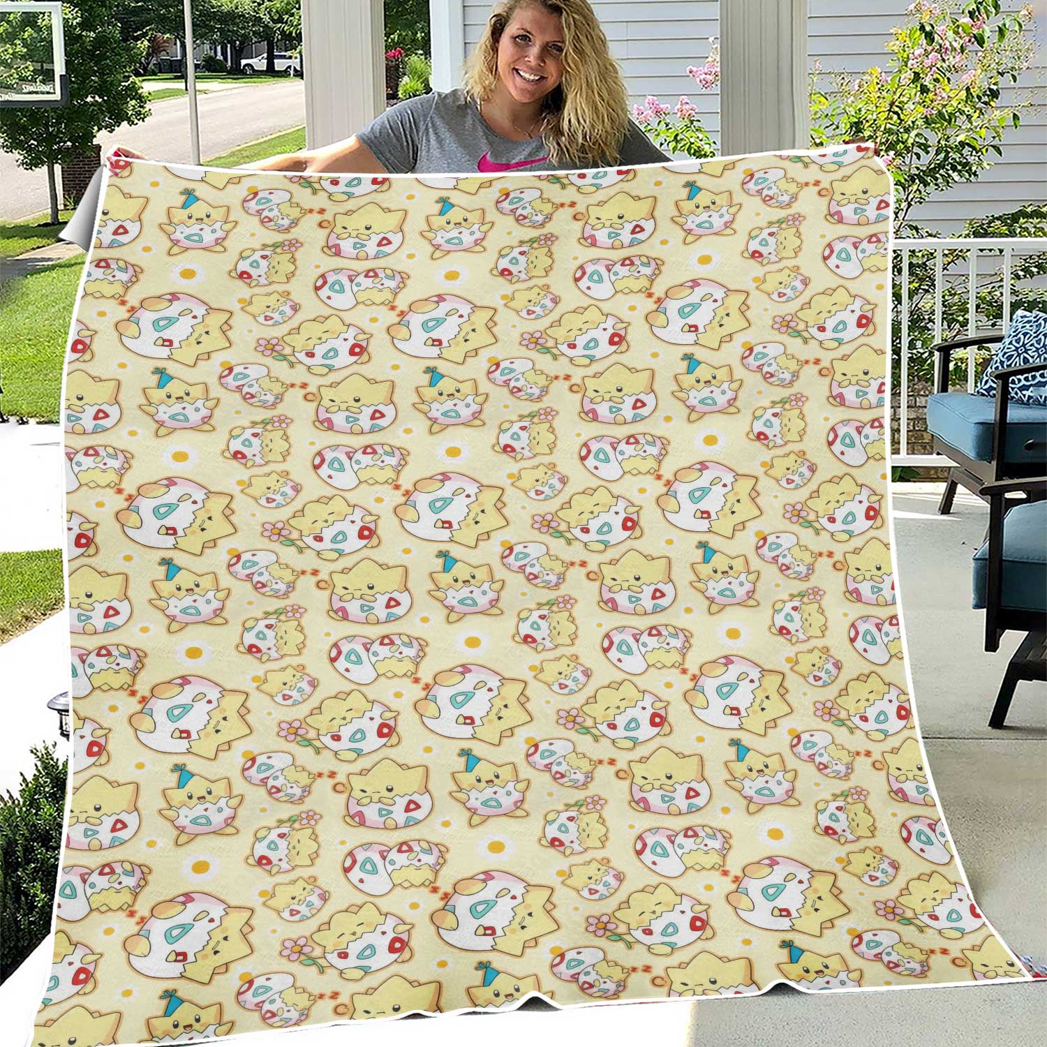 Togepy Cute Fleece Blanket Evolution Happy Blanket Anime Blanket Gifts
