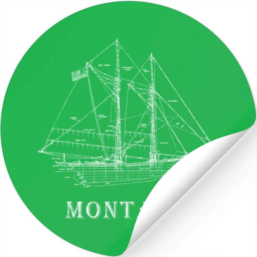 Sailboat Blueprint Montauk Ny Sailing Vacation Stickers