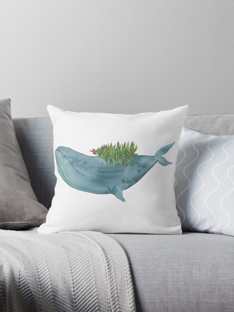 Christmas whale Pillow