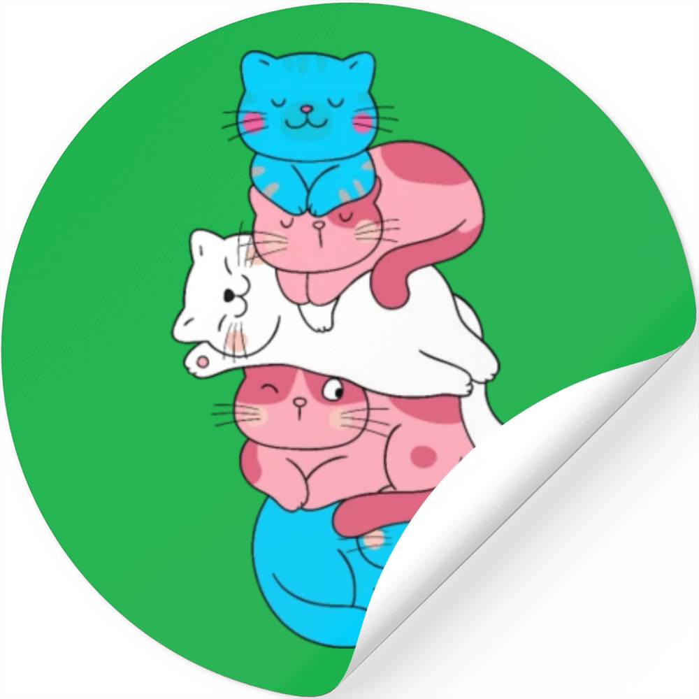 Cats Pile LGBT Kawaii Stickers