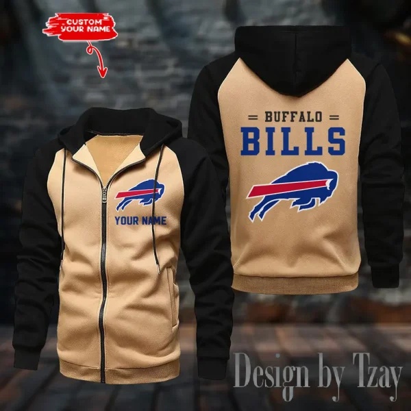 Buffalo Bills Raglan Zip Hoodie, Football Lover Gift, Game Day