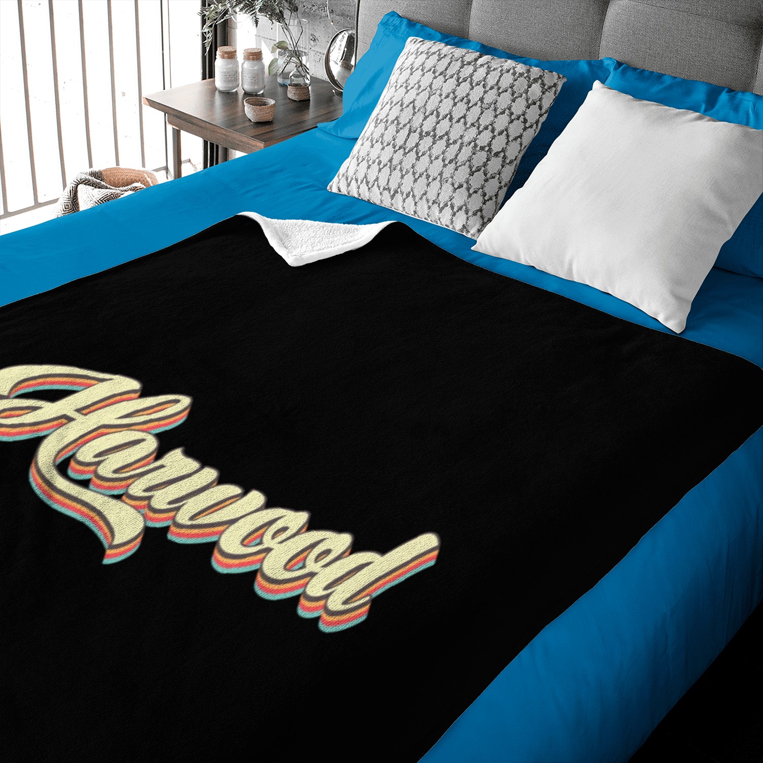 Harwood Baseball Font Baby Blankets