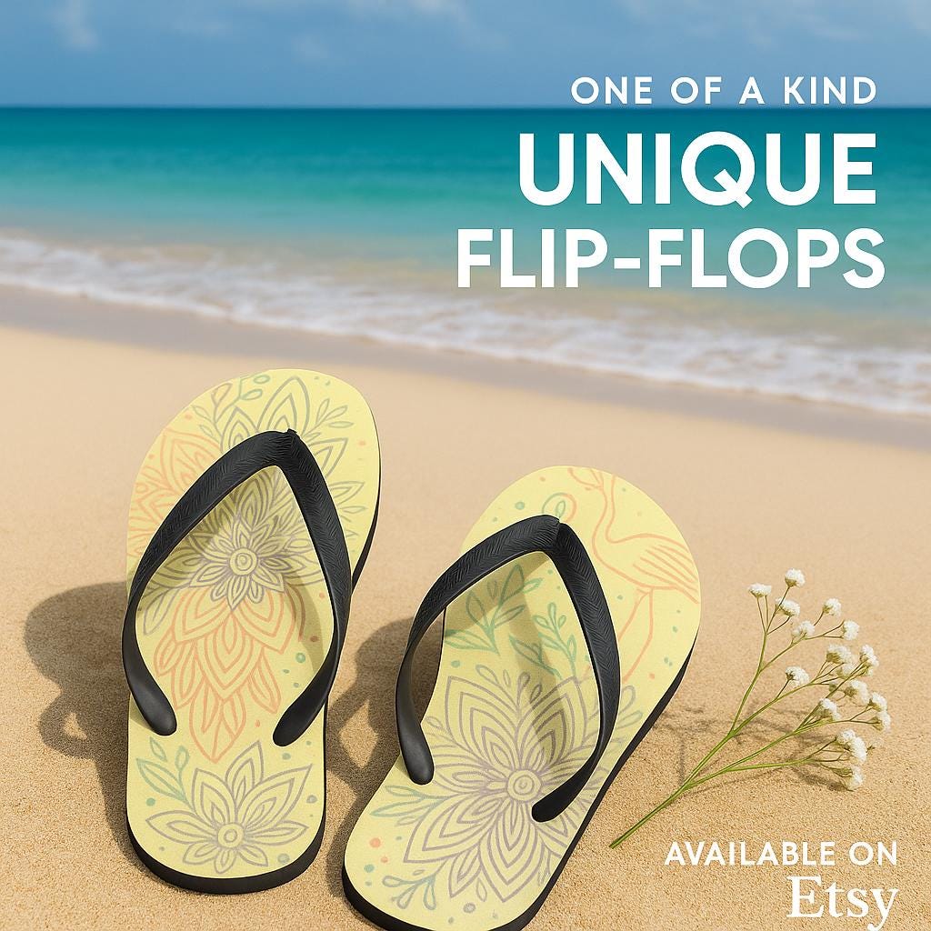 Summers Must-Have Flip-Flops Men or Women - Flamingo Mandala Sandals Soft Boho Style