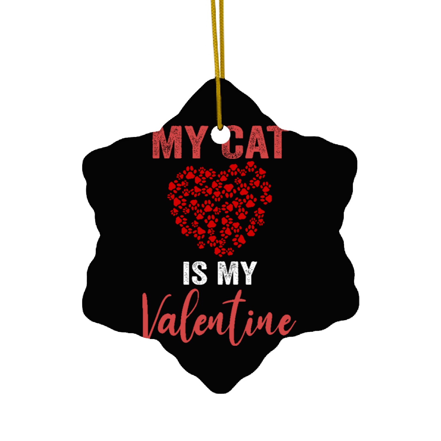 My Cat is my Valentine Cute Kitten Lover Ceramic Ornaments
