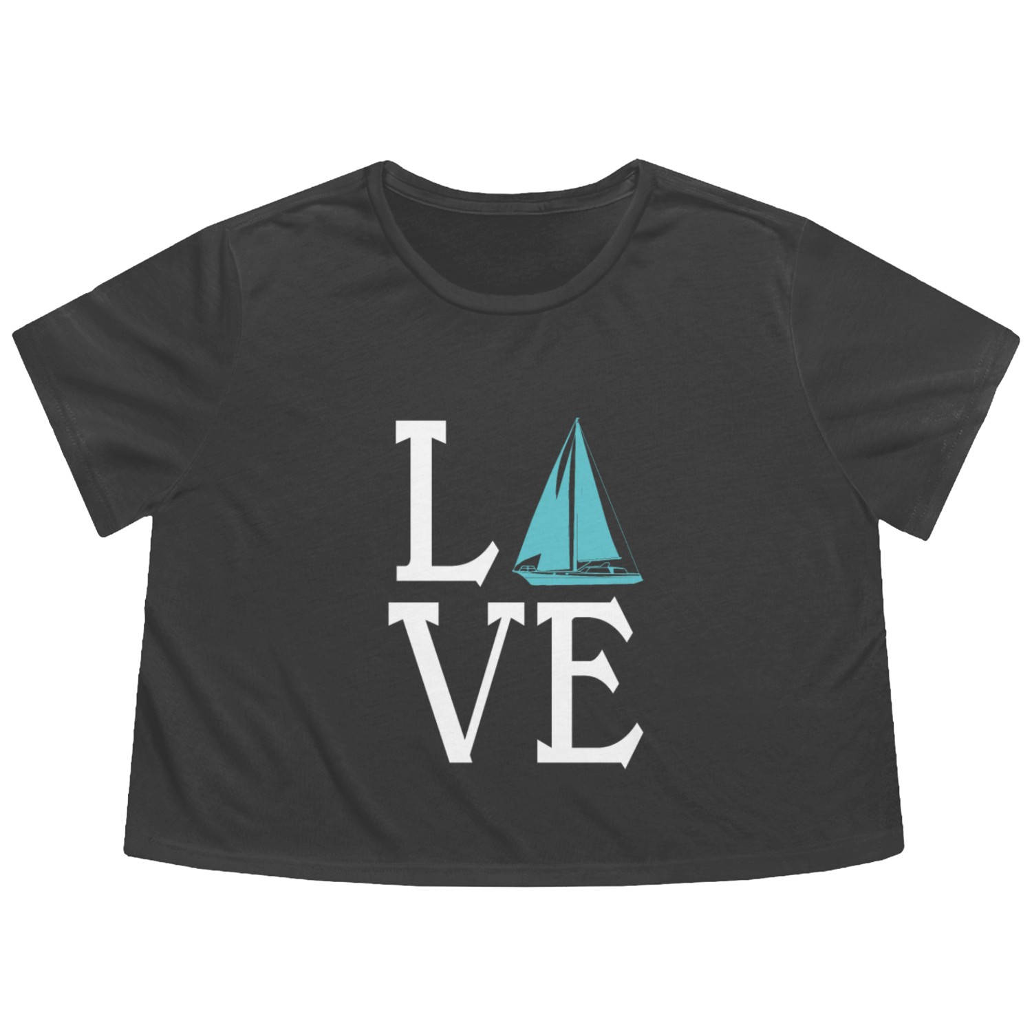 Sailing Love Sailor Sailboat Sail Yacht Captain Flowy Cropped Tees