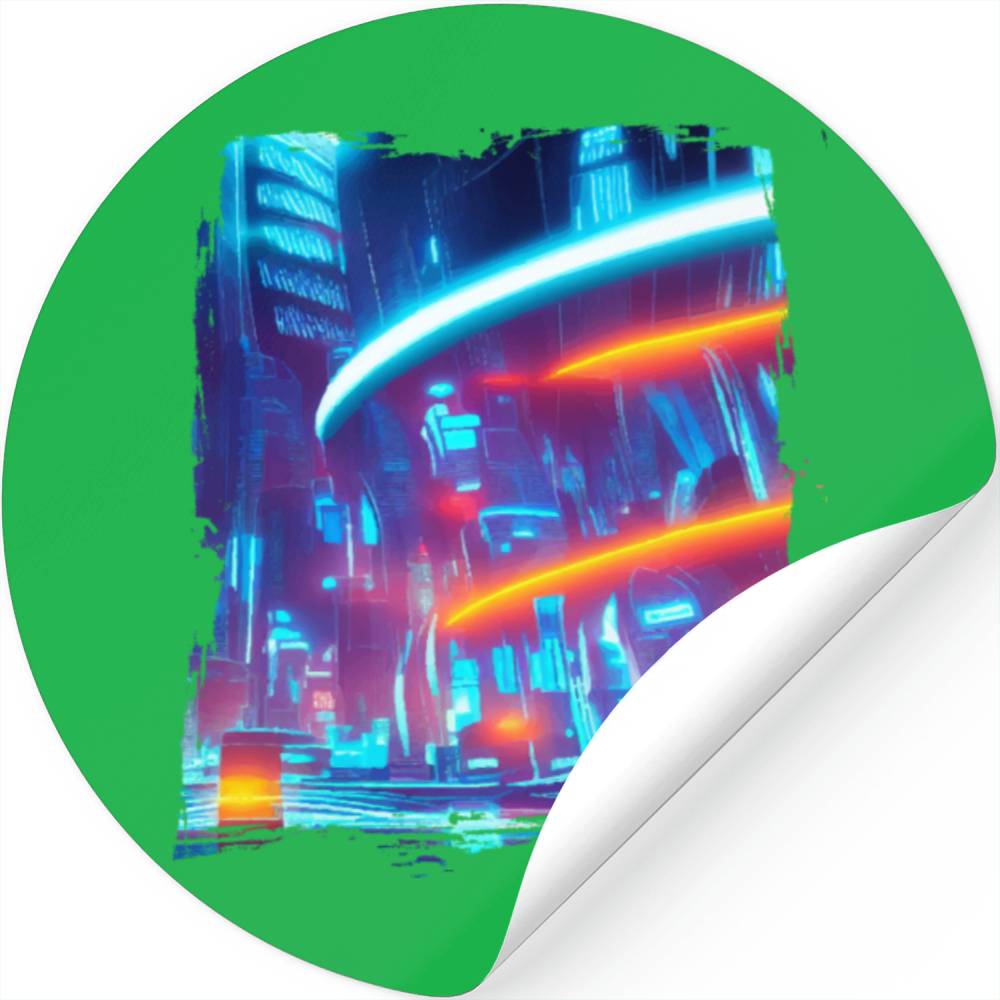 Cool Japanese World Japan Neon City Stickers
