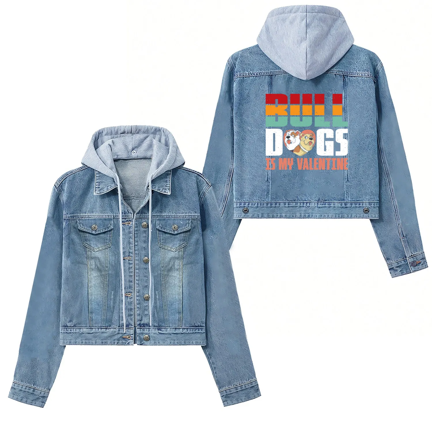 Bulldogs is my Valentine Women's Denim Jackets