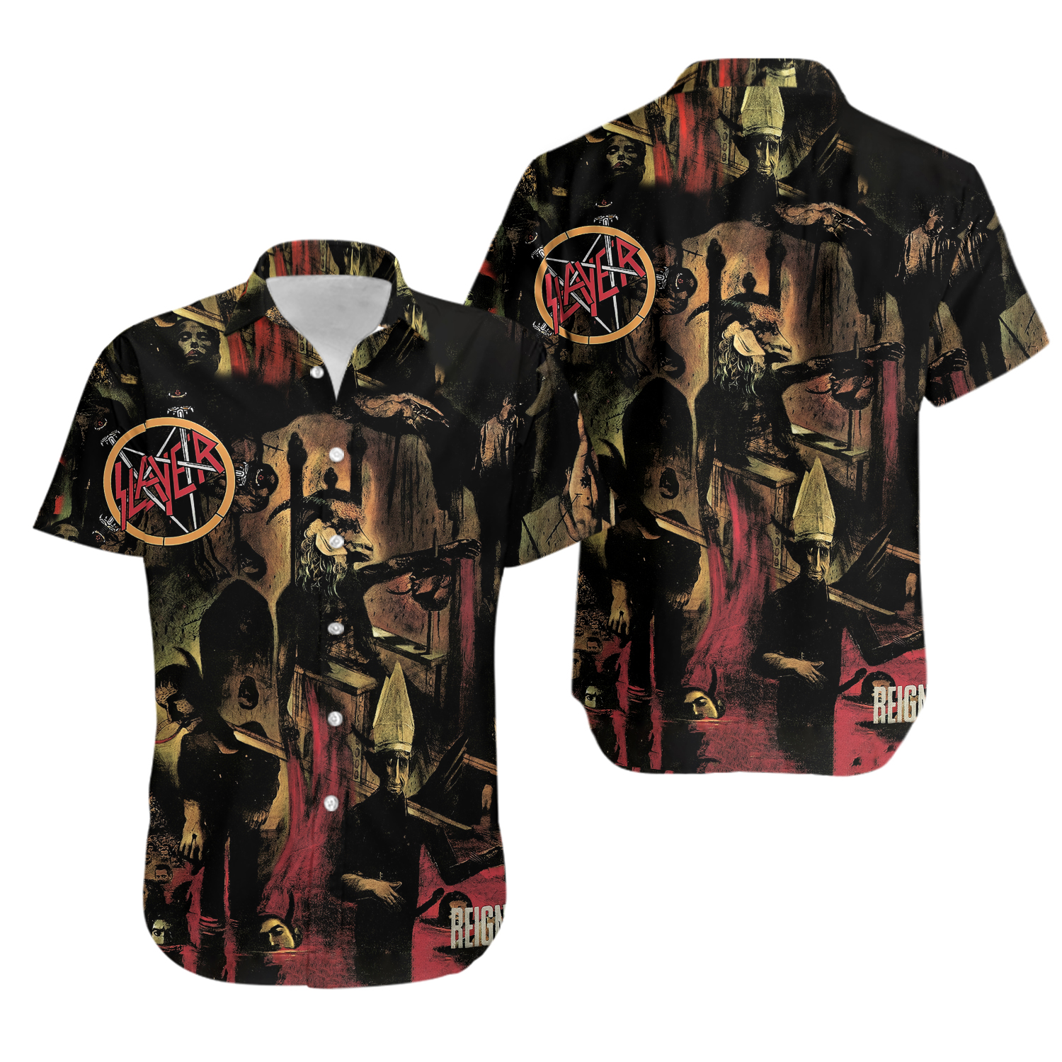 Slayer Angel Of Death Hawaiian Shirt Aloha Summer Beach Button Down