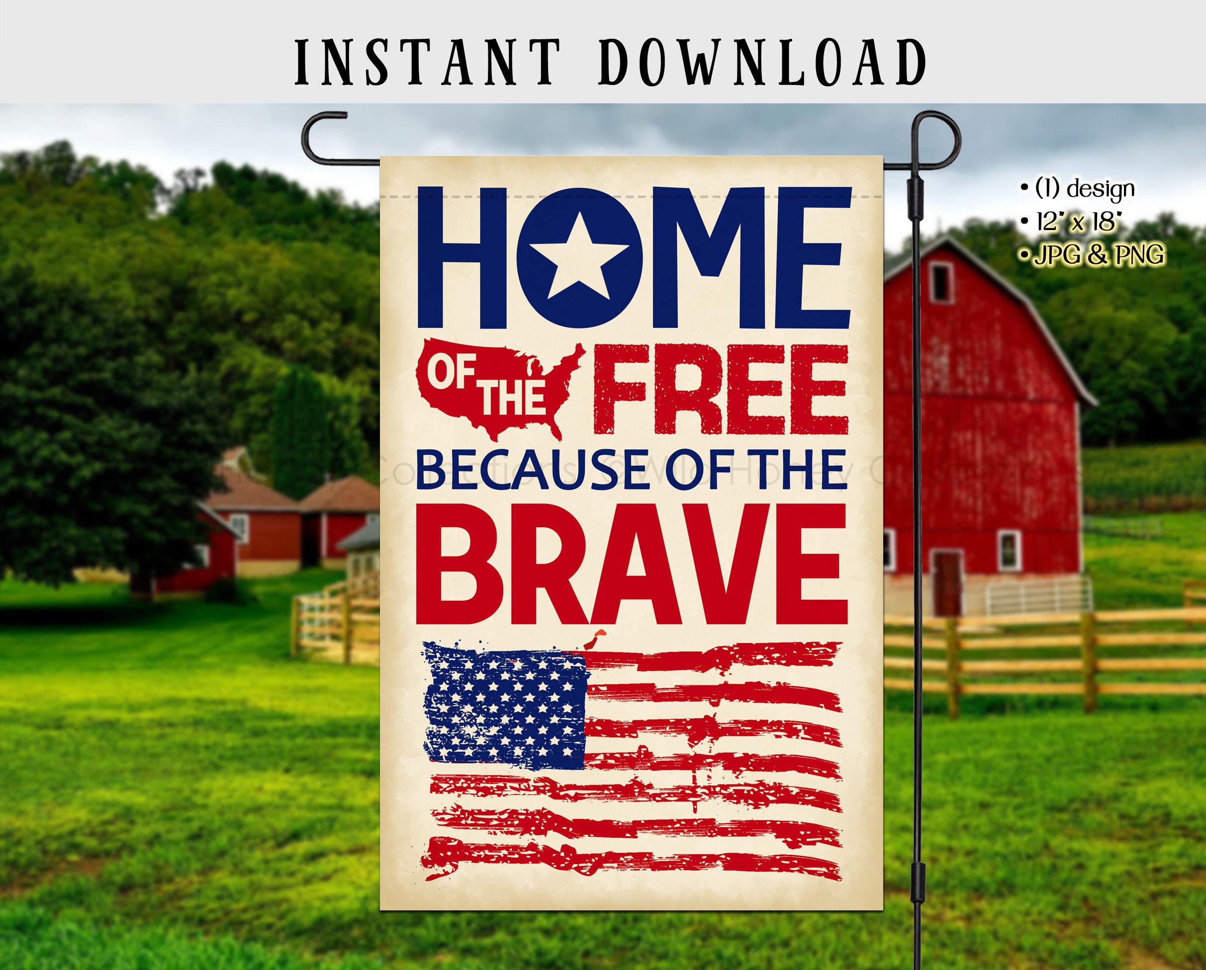 Home Of The Free Because Of The Brave, Printable Patriotic