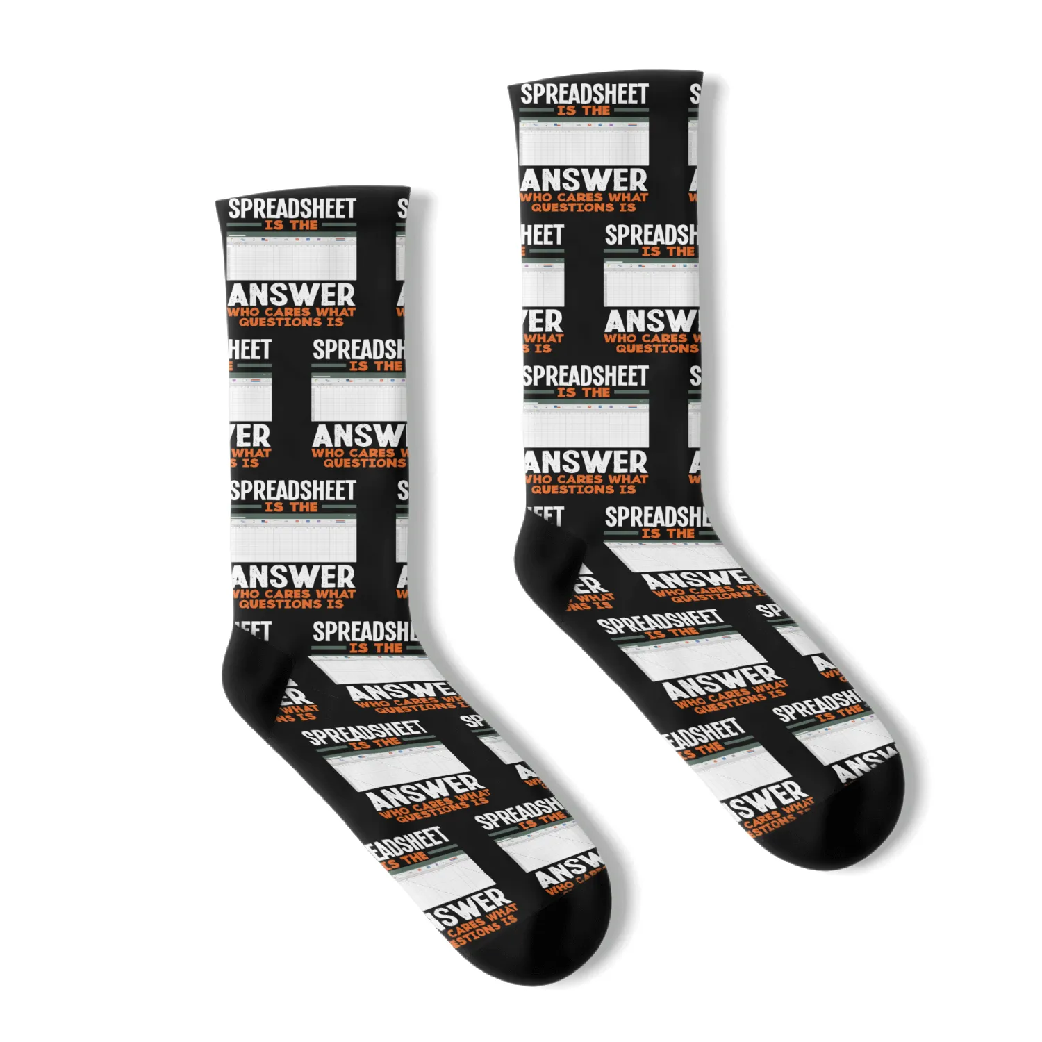 Spreadsheet Is The Asnwer Funny Accountant Gift Socks