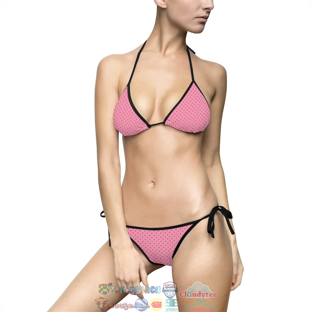 Women's Pink Two Piece Sling Bikini Swimsuit Beach Set