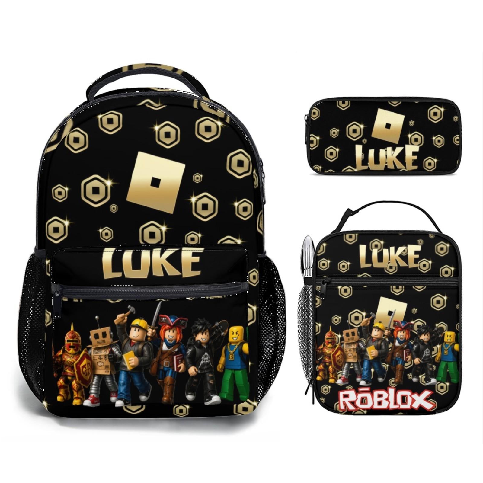 Personalized Roblox Backpack Custom Name Robux School Bookbag Gamer Gift